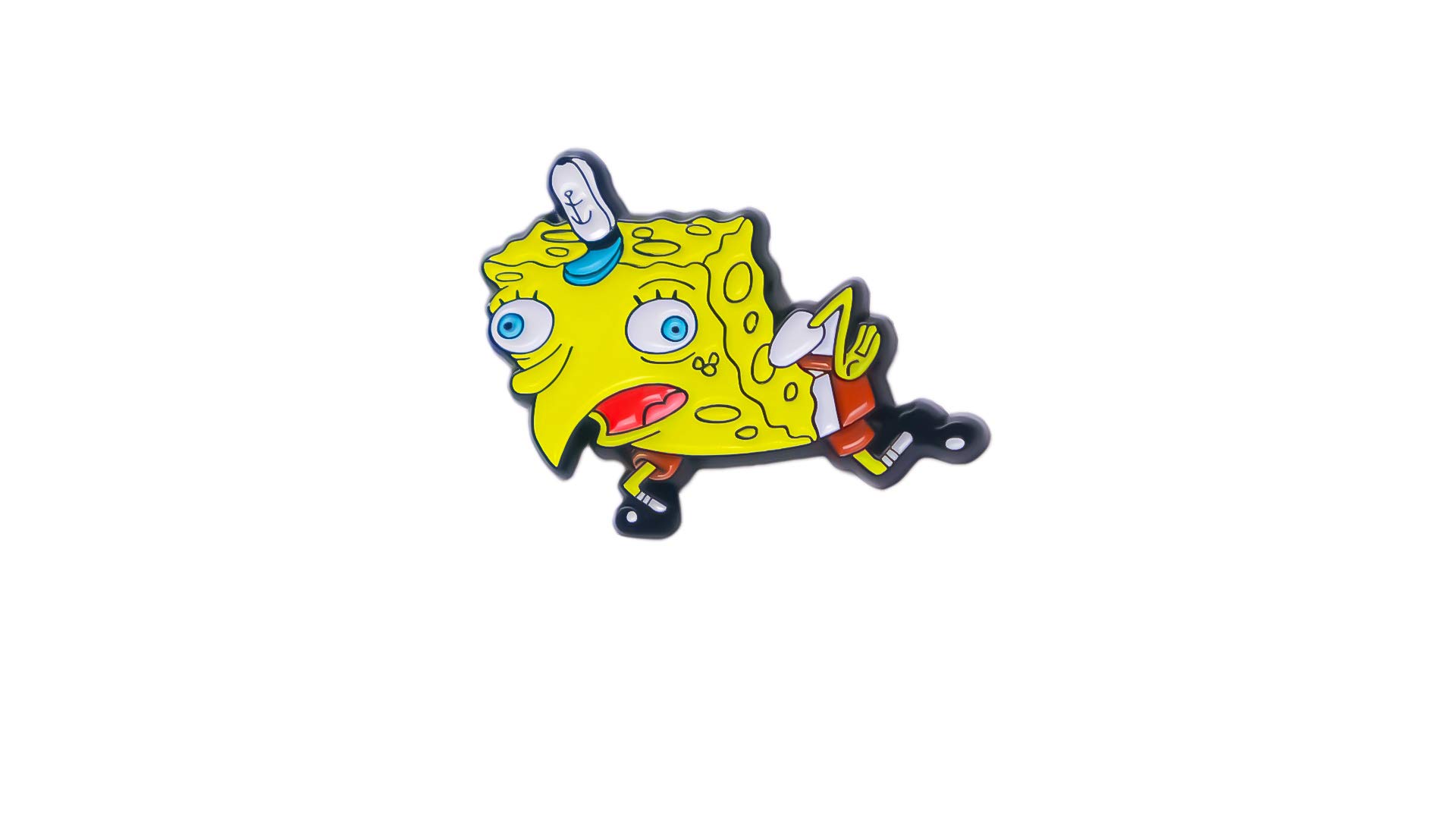 Funny Spongebob Meme Enamel Pin - Cute Kawaii Brooch for Backpacks, Jackets & Gifts | Sarcastic Joke Pins for Teens, Collectors & Pop Culture Fans