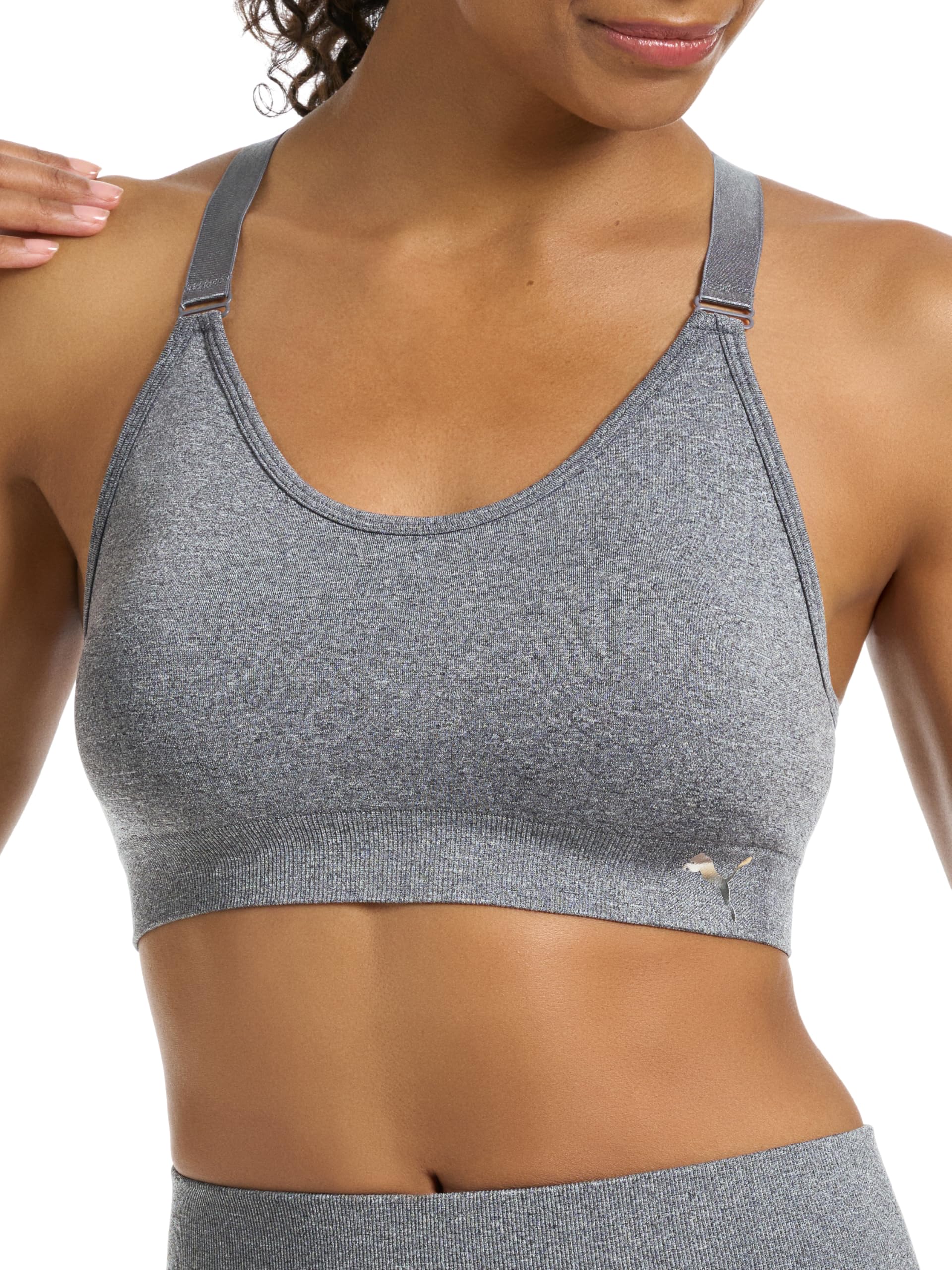 PUMA Women's 2 Pack Seamless Sports Bra - Comfortable Workout Bras for Running, Yoga & Gym - Moisture Wicking & Supportive Activewear for Women