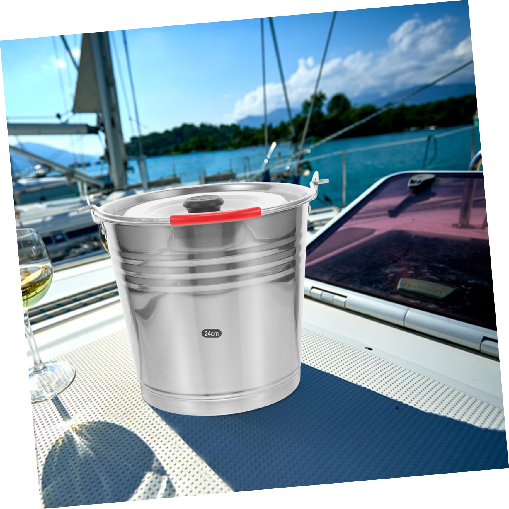 SOESFOUFU Stainless Steel Insulated Wine Bucket - Commercial Ice Bucket for Wine Chilling, Ice Storage & Portable Water Container | Perfect for Bars, Restaurants, Outdoor Parties & Home Use