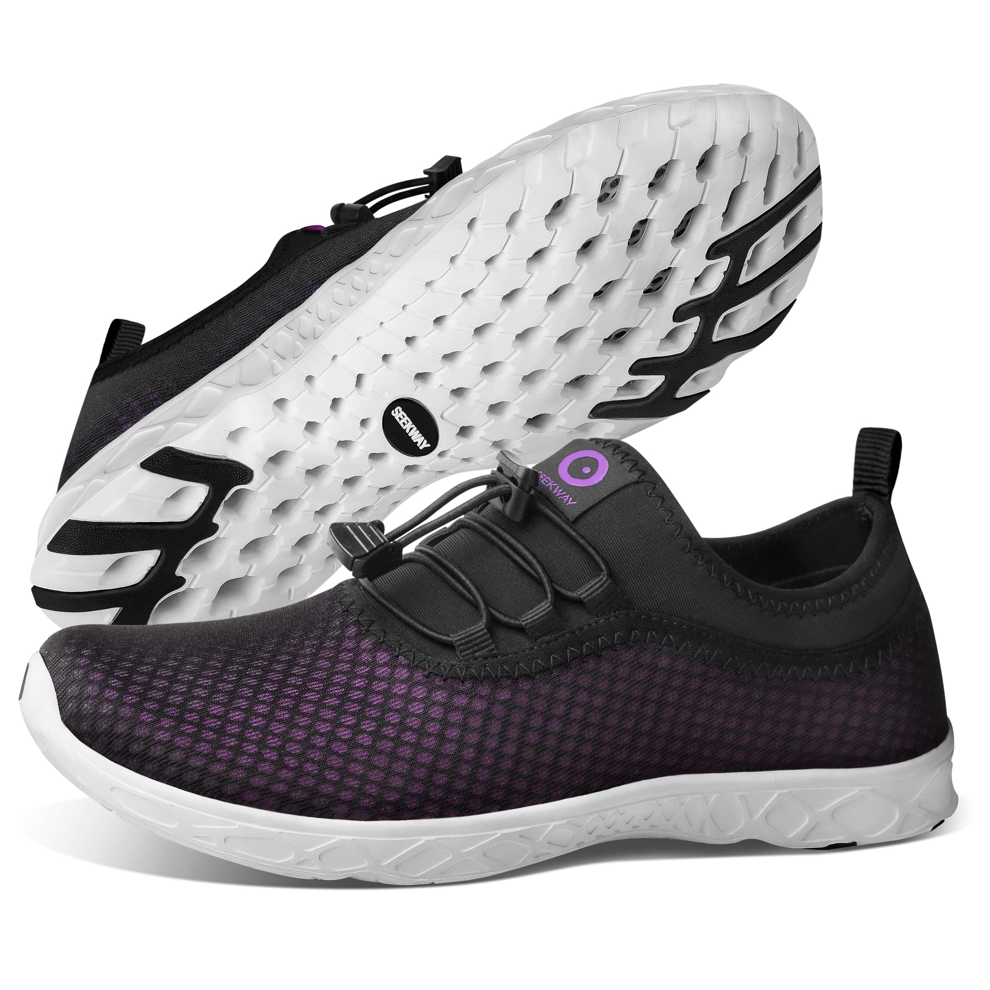 SEEKWAY Women's Quick Dry Water Shoes - Barefoot Aqua Shoes for Beach, Pool, Hiking & Water Sports | Lightweight & Comfortable | Perfect for Swimming, Surfing, Yoga & Outdoor Activities (Model SP005)