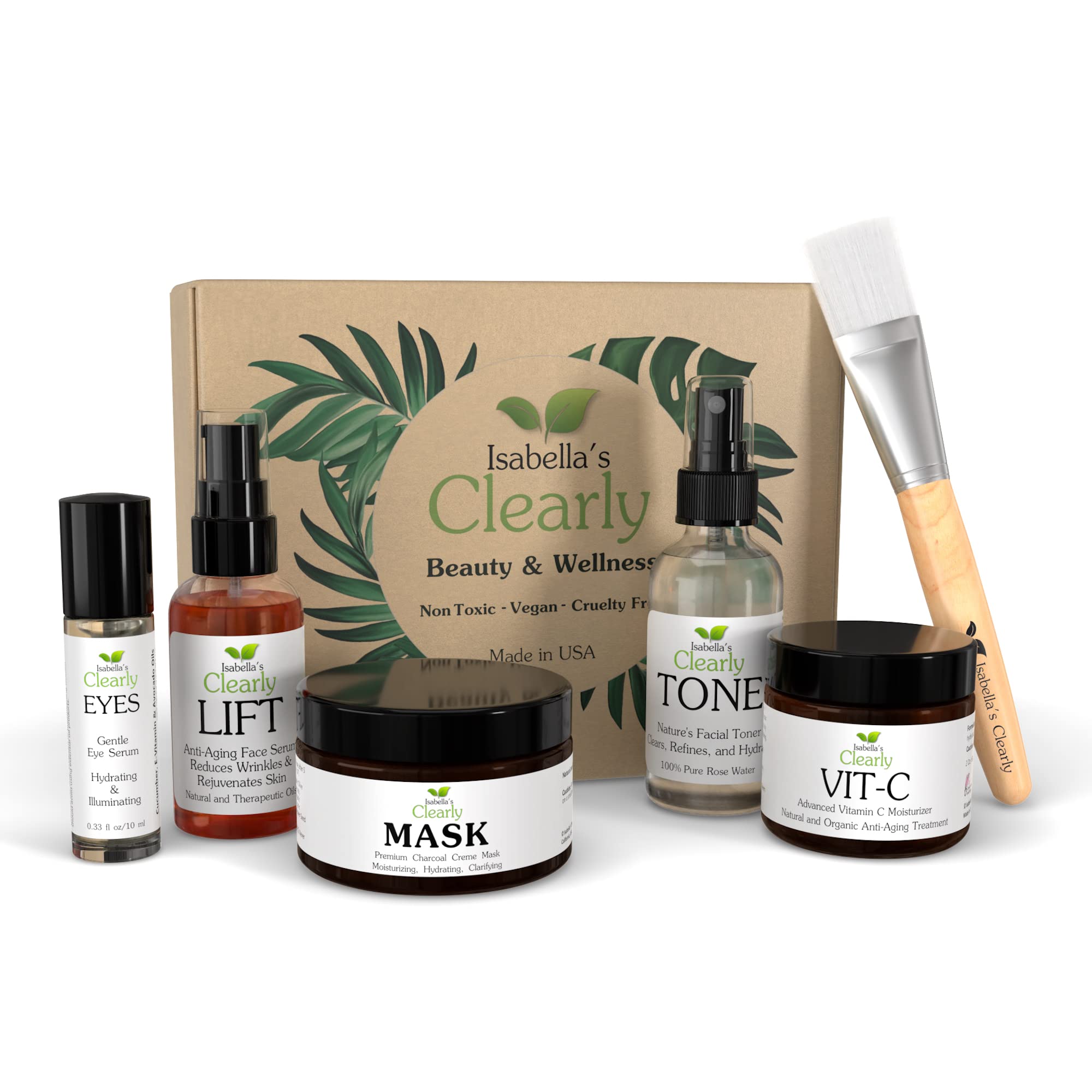 Flawless Natural Skin Care Gift Set for Women | 6-Piece Organic Beauty Set with Rose Toner, Eye Serum, Face Oil, Cream & Charcoal Mask | Handmade in USA | Perfect Birthday, Christmas & Anniversary Gift for Her | Ideal for Daily Skincare Routine & Spa Nights