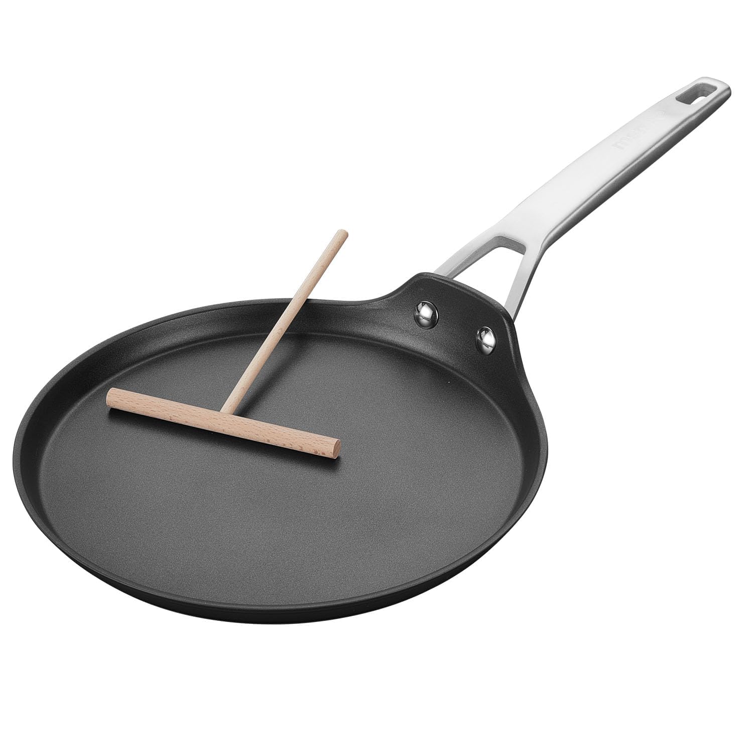 MsMk 9.5 Inch Titanium Ceramic Nonstick Crepe Pan with Spreader - Induction Compatible, PFOA Free, Oven Safe to 700°F - Perfect for Pancakes, Crepes, Dosa, Tortillas & More