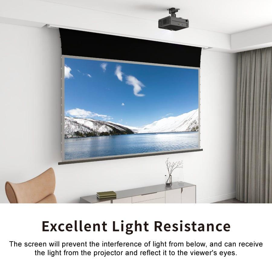 VIVIDSTORM PRO A Slimline Motorized Tension UST ALR Projector Screen - 4K Ultra HD Home Theater Screen for Movies, Gaming & Presentations