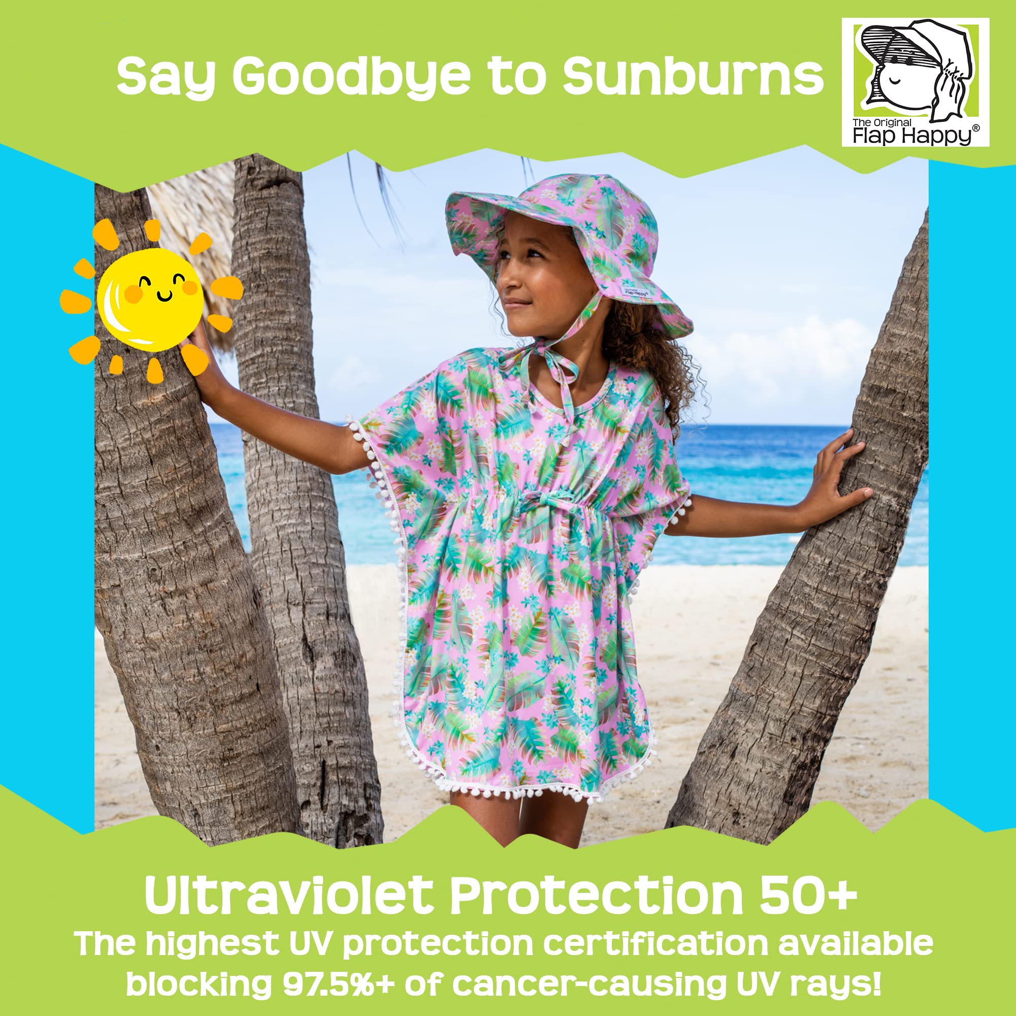 Girls' UPF 50+ Sun Protection Kaia Beach Swim Cover Up - Lightweight Rash Guard for Swimming, Surfing & Summer Outdoor Activities