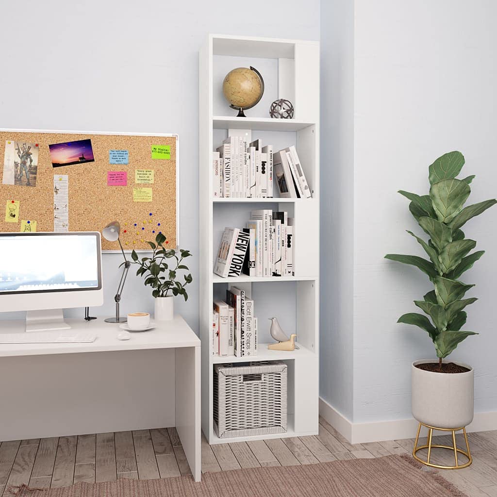 5-Tier Bookshelf Room Divider with Storage Cabinet - Freestanding Rustic Wood Bookcase for Living Room, Bedroom & Home Office - 17.7
