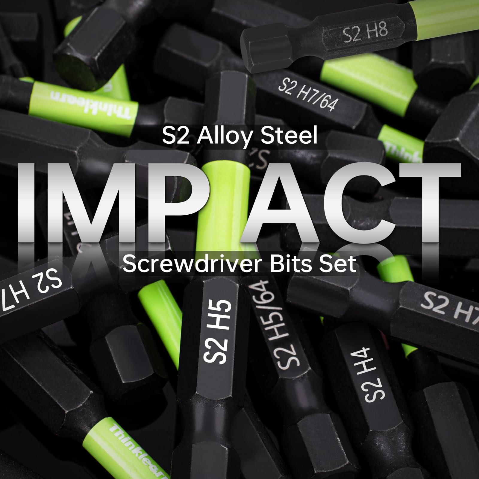 Premium 20-Piece Impact Hex Head Bit Set (Metric & SAE) - S2 Steel Allen Wrench Drill Bits with Magnetic CNC Tips & 2.3