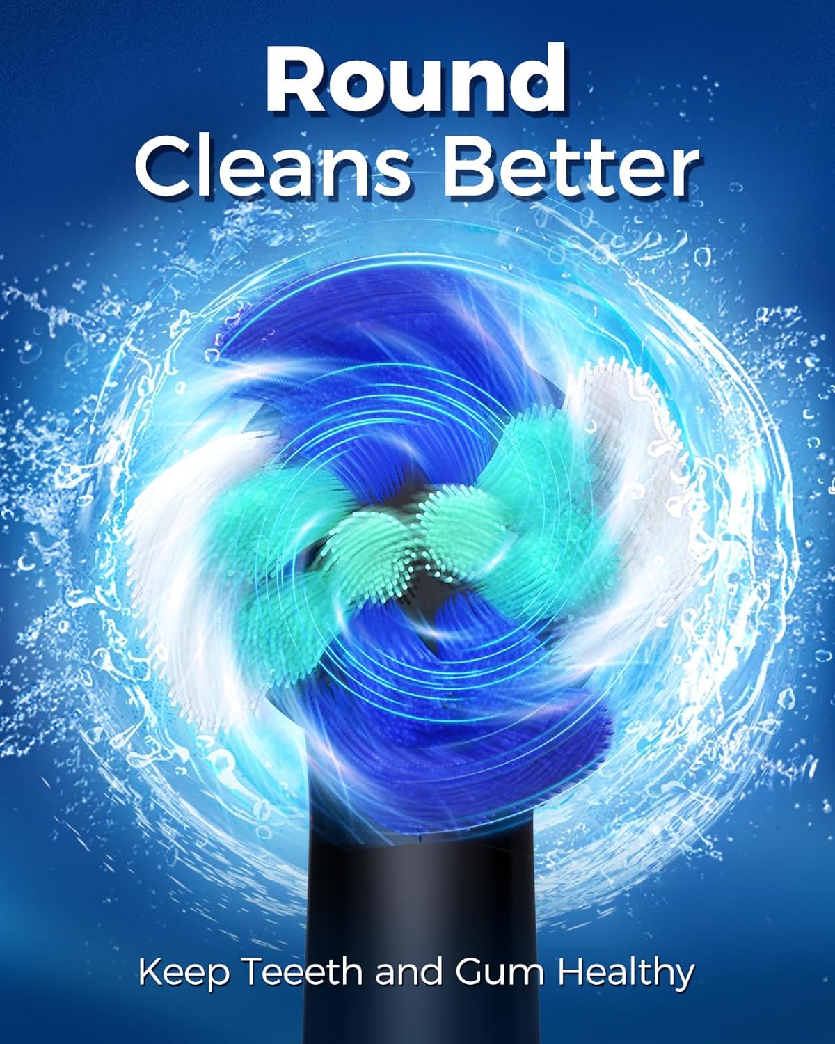 Premium Rotating Electric Toothbrush for Adults - 8 Brush Heads (2 Types), 4 Cleaning Modes, Rechargeable Battery & 2-Minute Smart Timer - Perfect for Travel, Home Use & Dental Care Routine