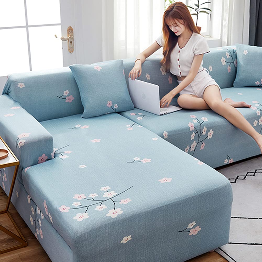 Non-Slip Printed Sofa Seat Cover with Ties - Stylish & Durable Couch Slipcover Protector for Sectional, Loveseat, Recliner (4-Seater XL) - Perfect for Living Room, Home Decor & Pet Protection