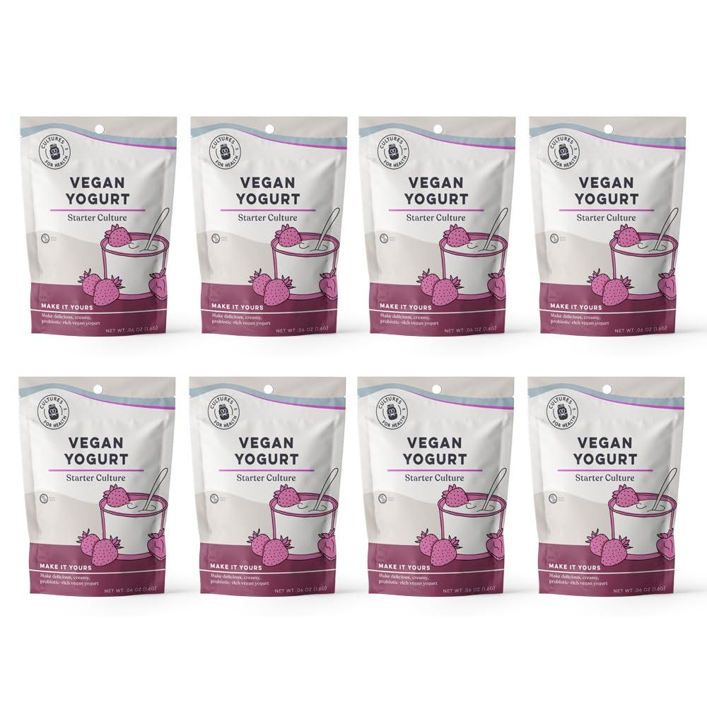 Vegan Yogurt Starter Culture 32 Packets - Dairy Free Direct-Set Yogurt Starter for Soy Milk & Plant Based Milk | Probiotic for Gut Health | Perfect for Smoothies, Breakfast Bowls & Healthy Snacks