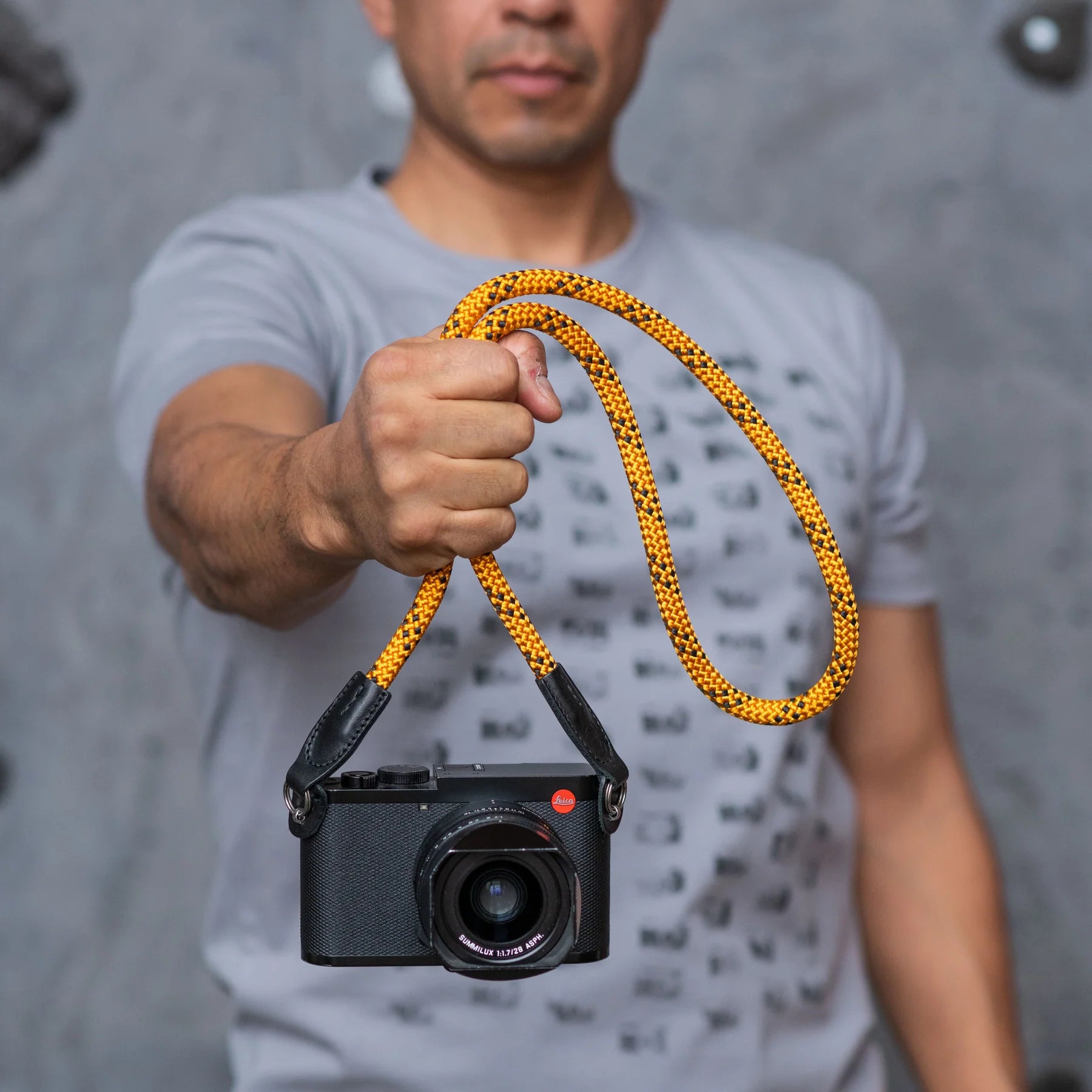 Cooph Rope Camera Strap with Split Ring - 45.3 Inch (115cm) Adjustable Neck Strap for DSLR & Mirrorless Cameras - Durable Duotone Honey Design for Travel & Outdoor Photography