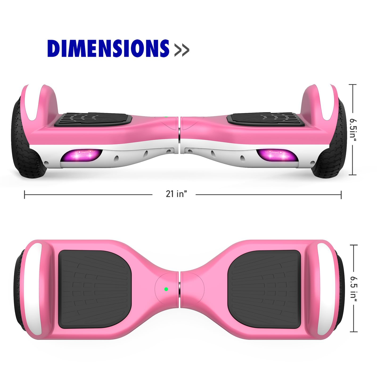 6.5 Inch Self-Balancing Hoverboard Scooter with Bluetooth Speaker & LED Lights - Electric Hover Board for Kids Ages 6-12 - Perfect for Indoor/Outdoor Riding, Commuting & Fun Activities