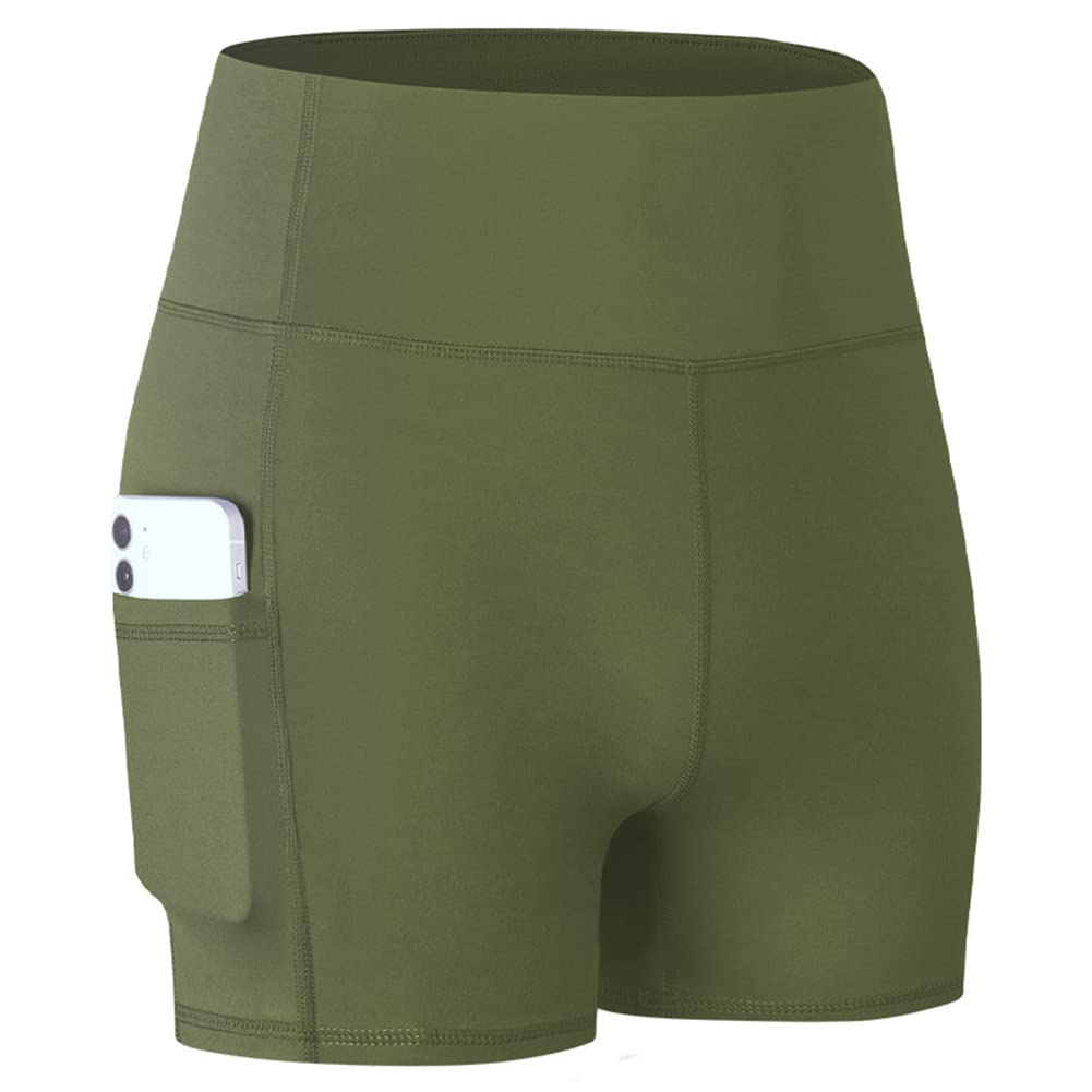 JEGGE Women's High Waist Yoga Shorts - Tummy Control Workout Athletic Shorts with Pockets for Running, Yoga & Gym | Comfortable Sports Pants for Women's Fitness & Active Lifestyle