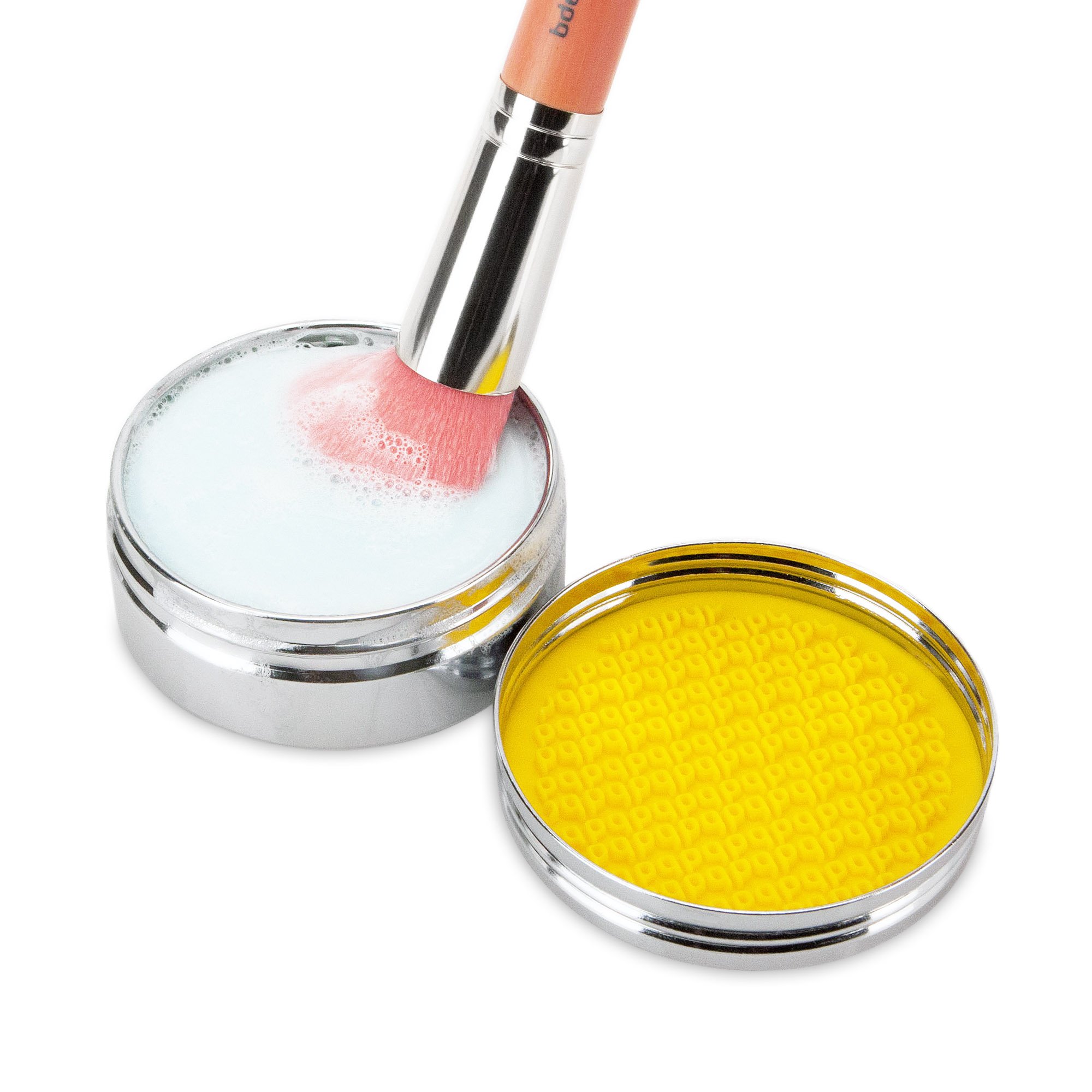 Bdellium Tools 固态化妆刷清洁皂 - 海洋微风香型（蓝色）带清洁垫，适用于专业化妆师和日常化妆刷清洁