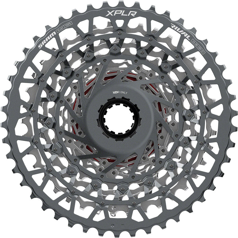 SRAM Rival XPLR XG 1351 Cassette - 13-Speed 10-46T Bike Cassette for XDR Driver Body | Silver E1 Finish | Compatible with Gravel & Road Bikes | Perfect for Off-Road Cycling & Endurance Rides
