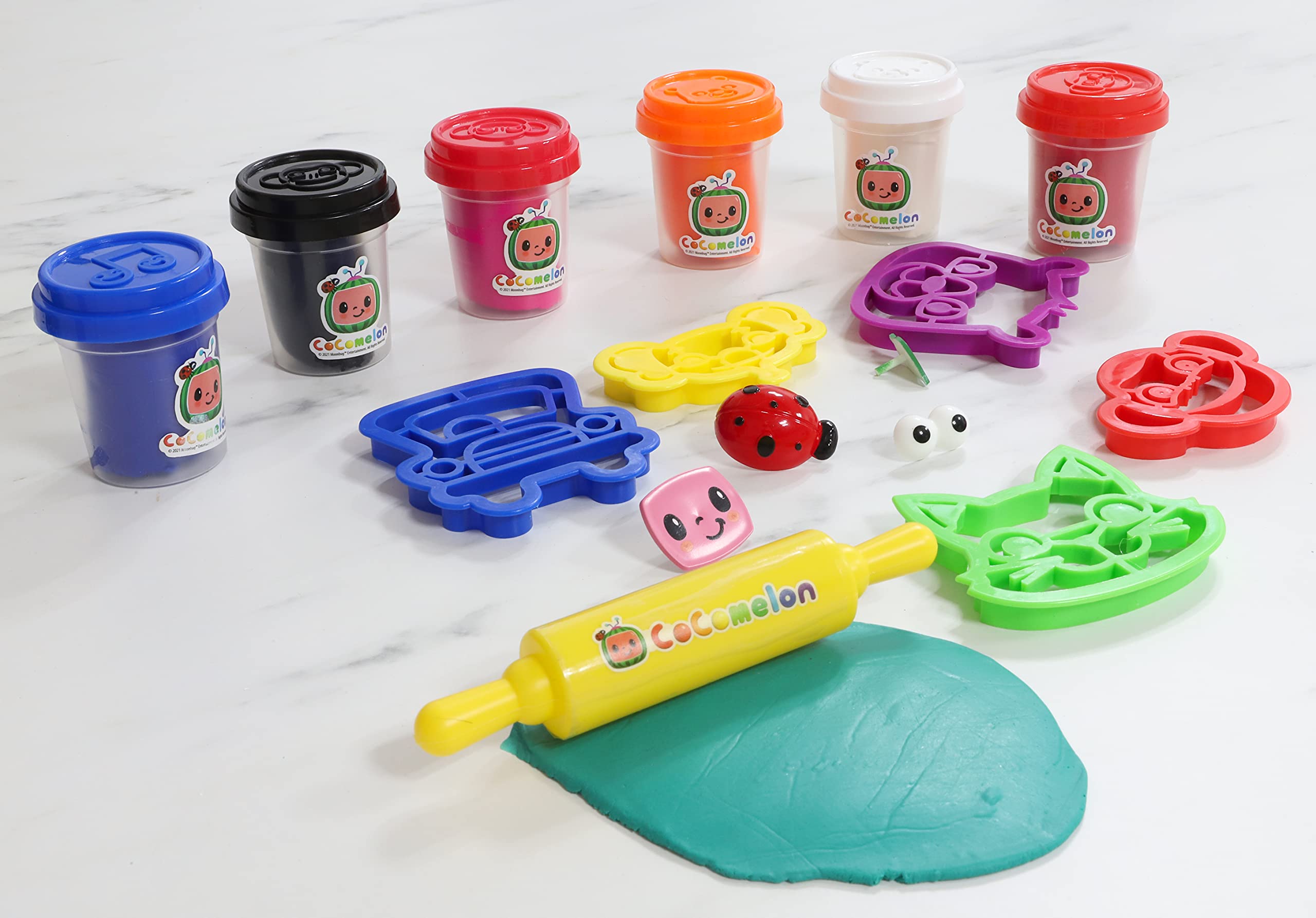 **Cocomelon Mega Dough Bus Set – 10 Colors Play Dough Kit for Kids, Fun & Creative Learning Toy – Perfect for Birthday Gifts & Preschool Activities**