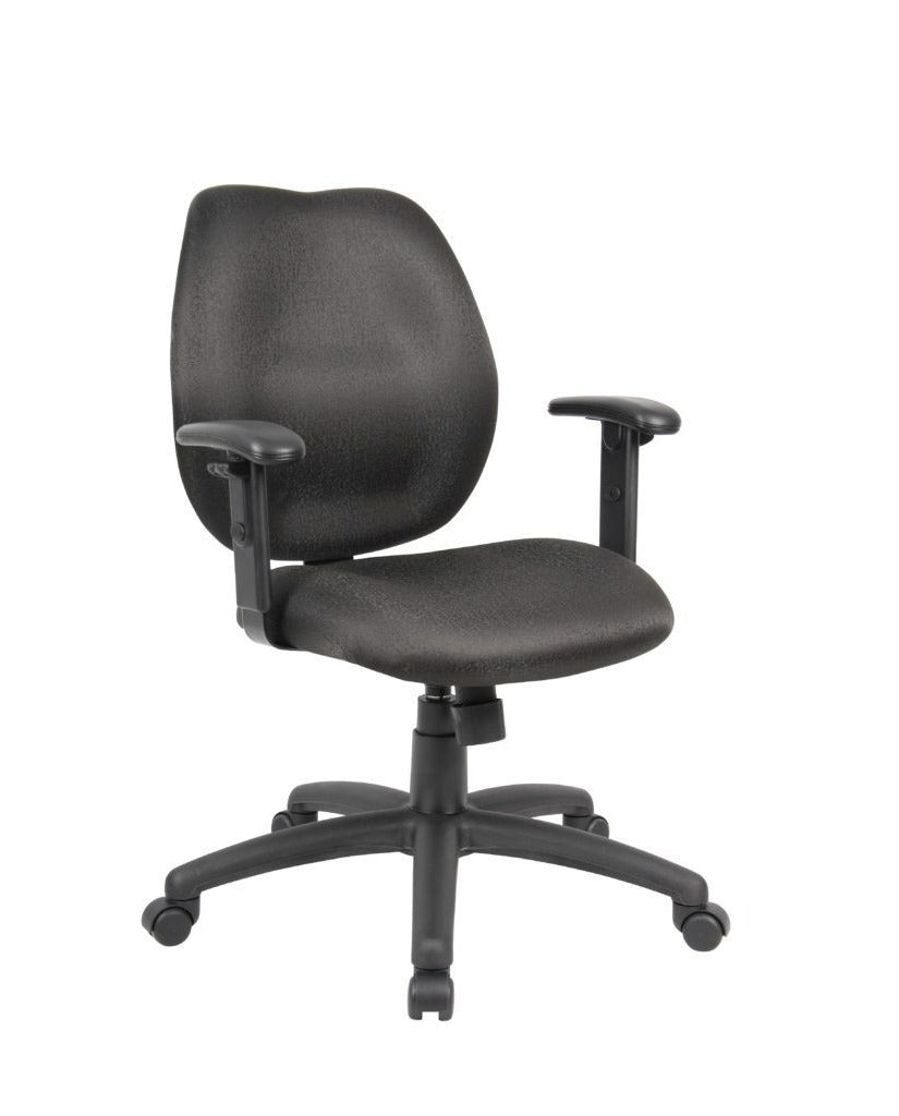 Boss Mid Back Task Chair with Adjustable Arms - Ergonomic Office Chair for Home & Work - Black (Model B1014) | Perfect for Long Hours at Desk, Computer Work & Conference Rooms