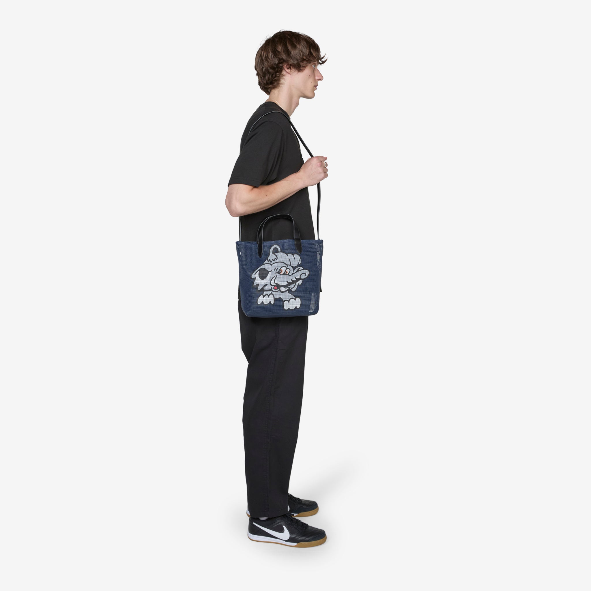 KENZO PLAY Small Mesh Tote Bag in Navy Blue | Designer Shoulder Bag for Women | Perfect for Beach, Shopping & Daily Use