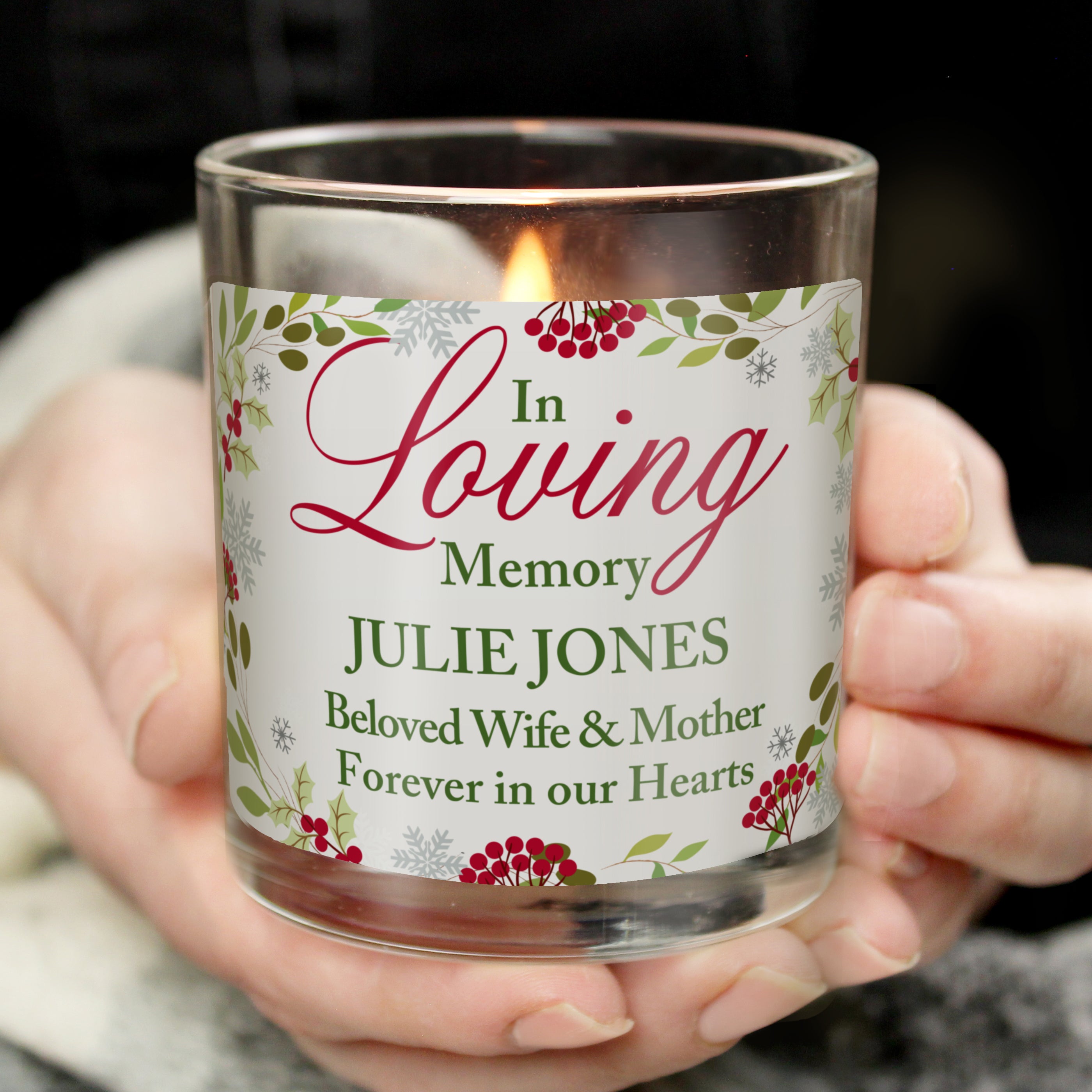 Personalized In Loving Memory Scented Jar Candle - Memorial Gift for Loss of Loved One, Funeral Keepsake, Sympathy Gift for Bereavement - Perfect for Remembrance Ceremonies, Home Memorials & Comforting Grieving Families