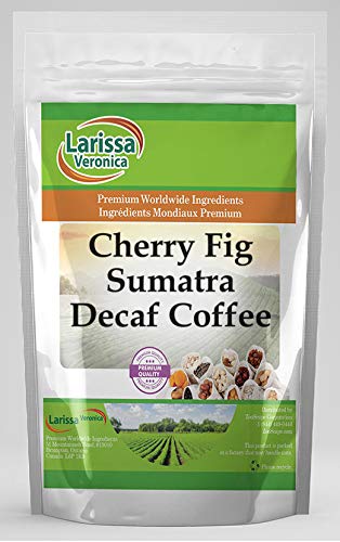 Premium Sumatra Decaf Cherry Fig Flavored Whole Coffee Beans - Gourmet, Naturally Flavored, 8 oz Bag - Perfect for Home Brewing, Office Coffee Breaks & Gift Giving