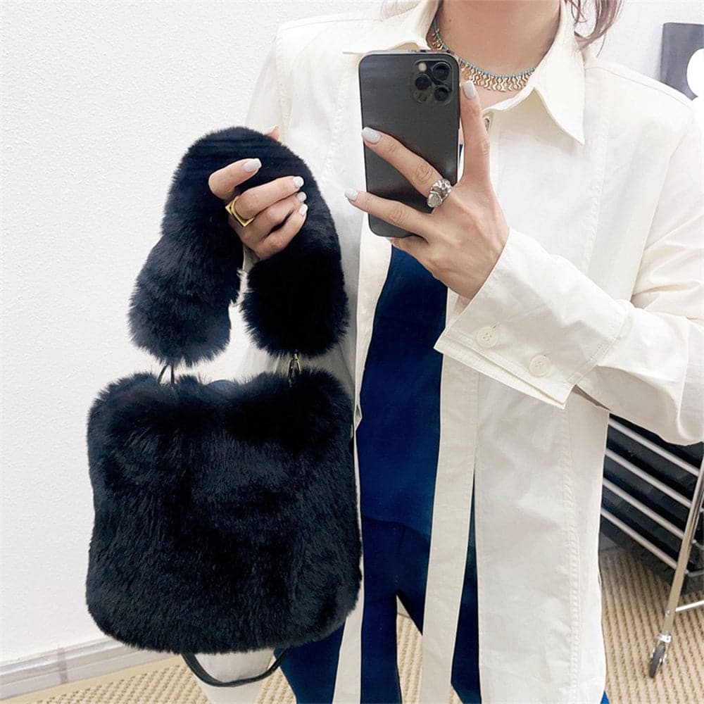 AG Collective Soft Plush Handbag & Shoulder Bag for Women - Stylish Crossbody Purse for Work, Travel & Everyday Use