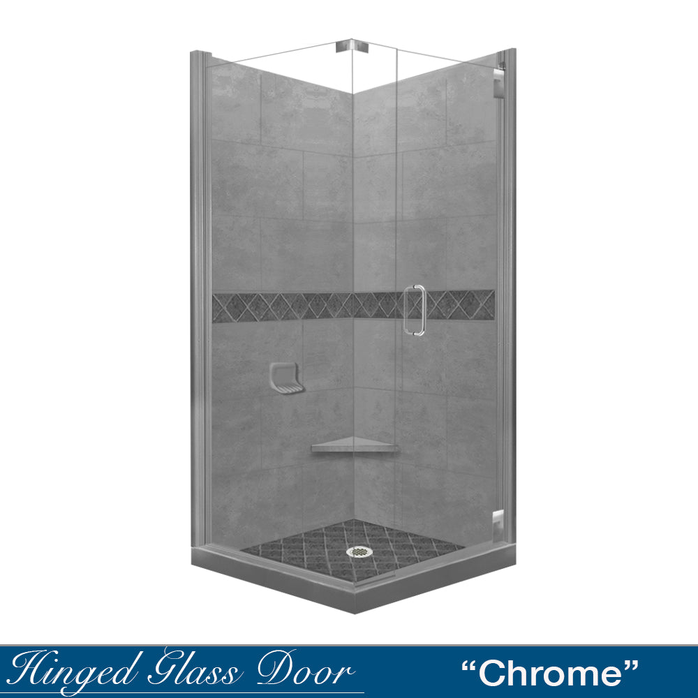 Corner Wet Cement Sistine Stone & Diamond Stone Accent - DIY Shower Remodel Kit for Bathroom Renovation | Waterproof Tile Trim for Shower Walls, Floors, and Bathtub Surrounds