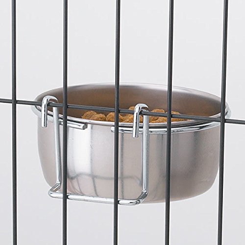 Premium Stainless Steel Hanging Dog Bowl - 8oz Durable Crate Cup for Pets - Perfect for Travel, Crate Training & Outdoor Adventures