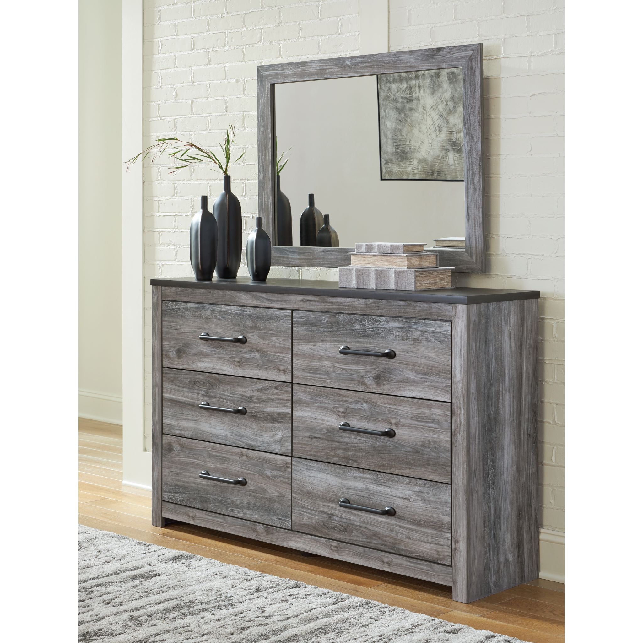 Dark Gray Bronyan Dresser with Mirror - Modern Bedroom Dresser for Storage & Organization - Perfect for Bedrooms, Guest Rooms, and Dorm Decor