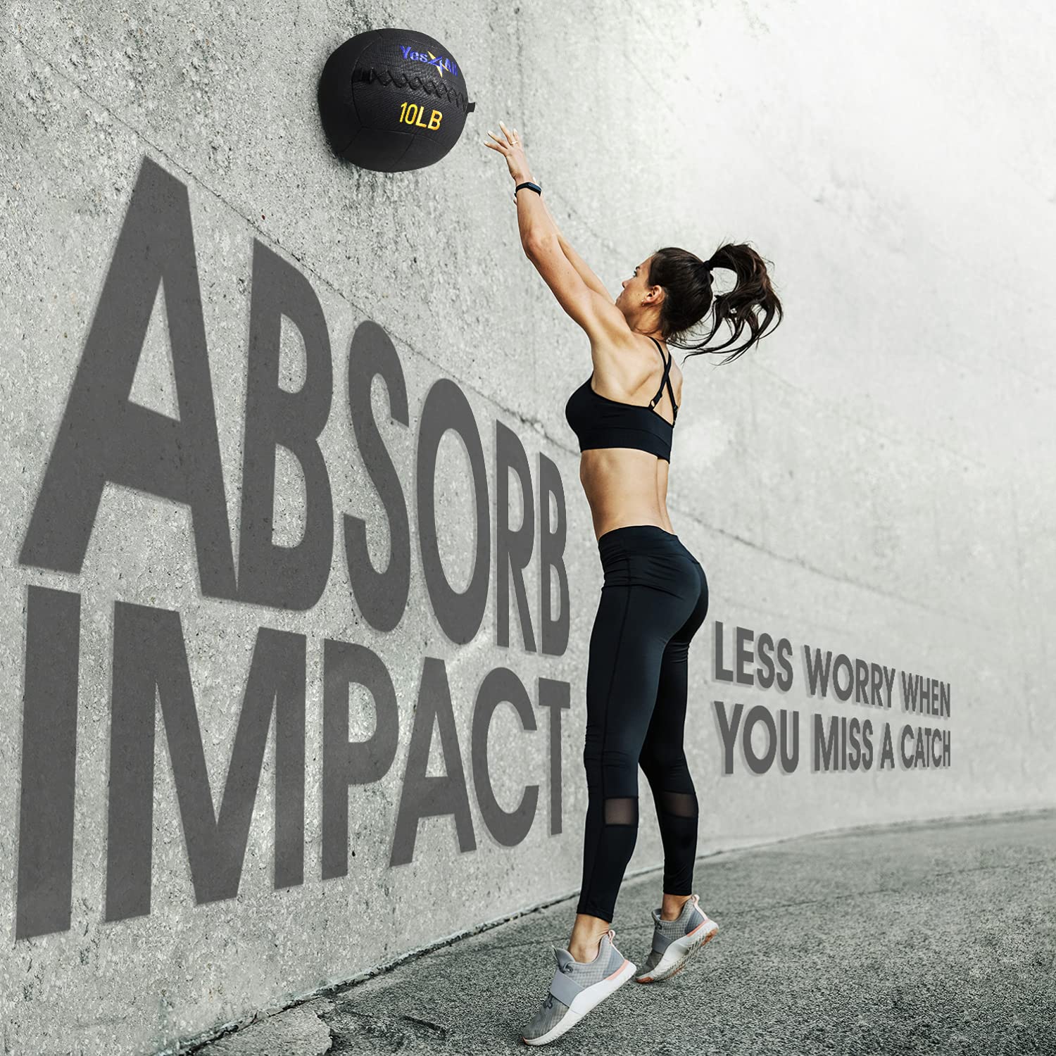 Yes4All Wall Ball - Soft Leather Weighted Iron Sand Medicine Ball for CrossFit, Strength Training & Functional Exercises (6lbs-30lbs) - Perfect for Gym, Home Workouts & Athletic Conditioning