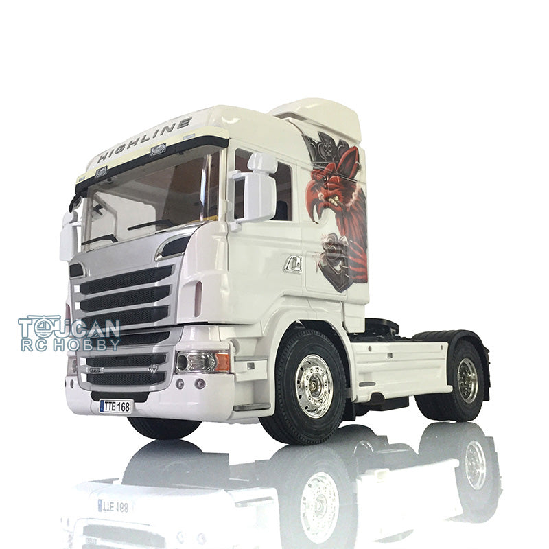 1/14 Scale Toucan Hobby Painted R730 RC Tractor Truck with Trailer - Remote Control DIY Model Kit for Adults, Smoke Effect & Gripen Design | Construction Site Play, Farm Simulation, Collector's Display