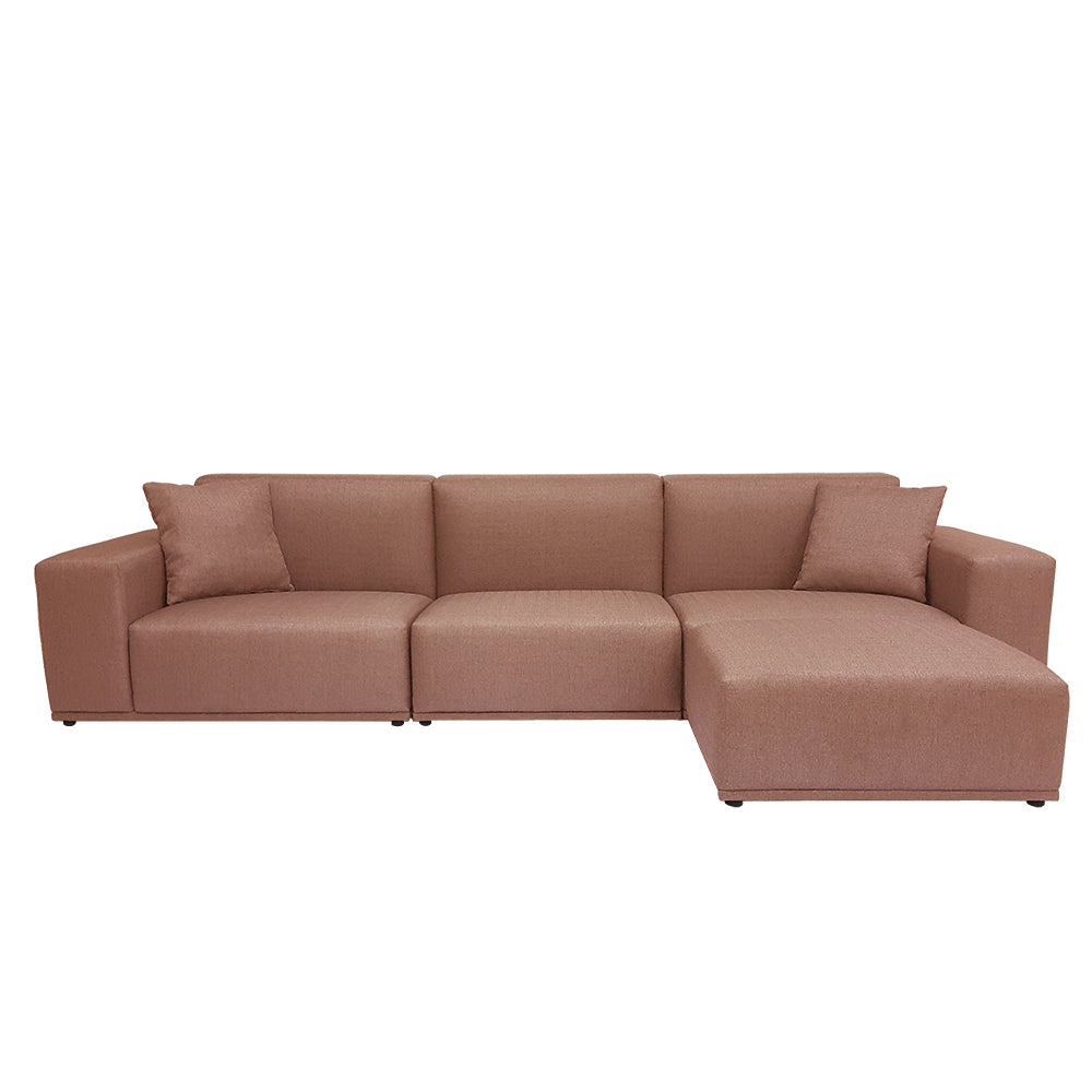 Moota 4-Seater Modular Sofa Set with Ottoman - EcoClean Fabric, Space-Saving Living Room Furniture for Small Apartments & Modern Homes