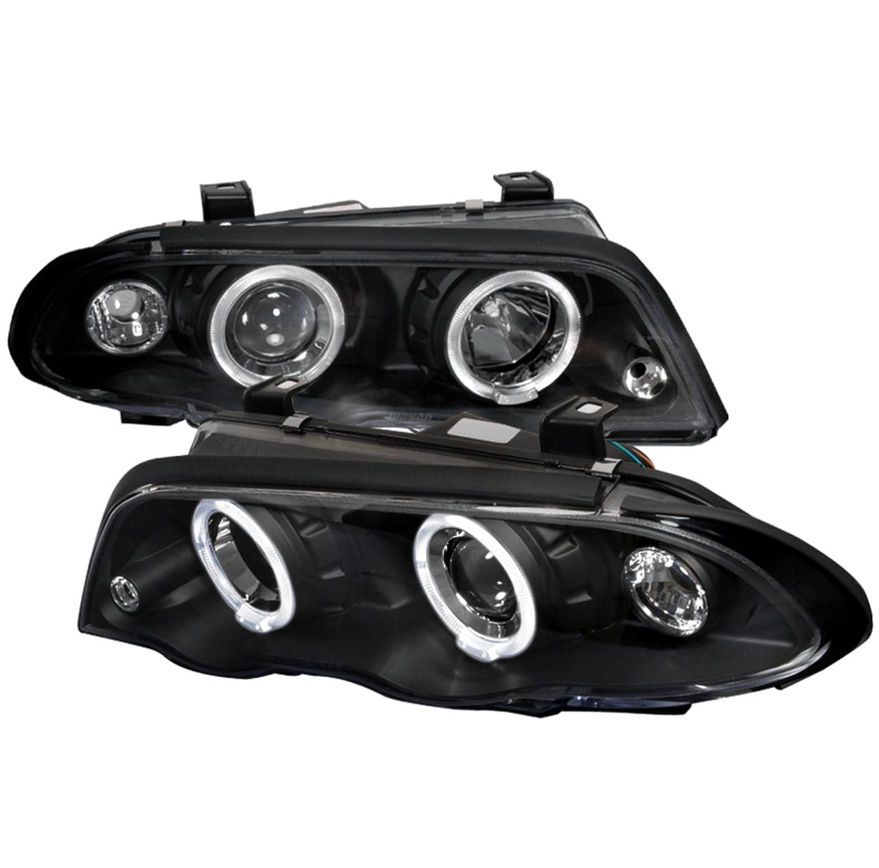 1999-2001 BMW E46 3 Series Sedan Halo Projector Headlights - Matte Black Housing with Clear Lens - Upgrade for Night Driving & Enhanced Style