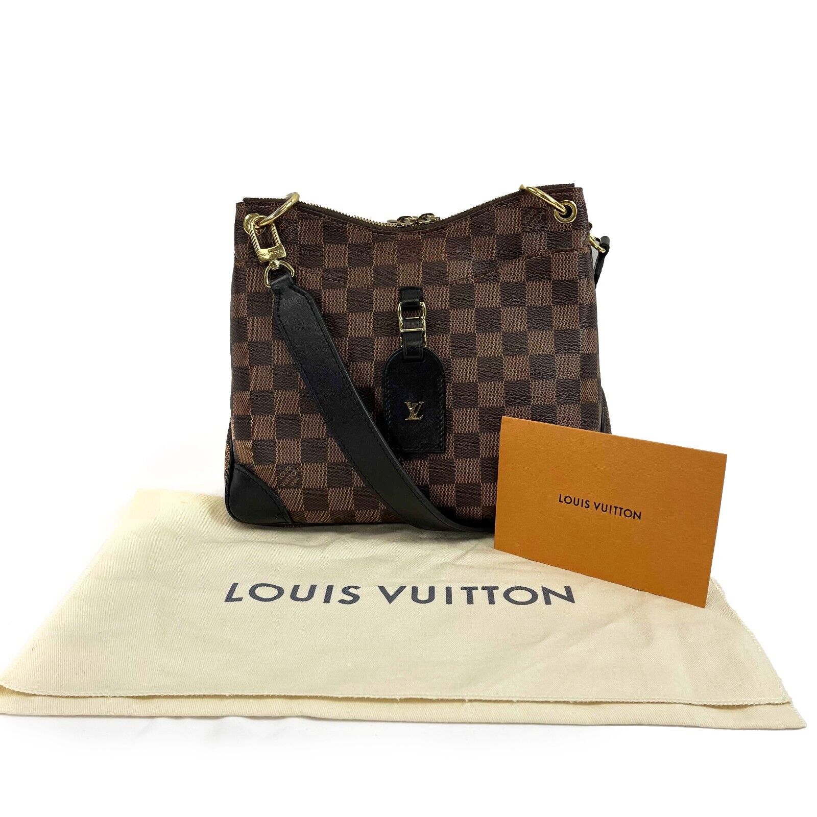 Louis Vuitton Odeon PM Shoulder Crossbody Bag - Damier Ebene Brown & Black | Luxury Designer Handbag for Women, Everyday Use & Travel Accessories
