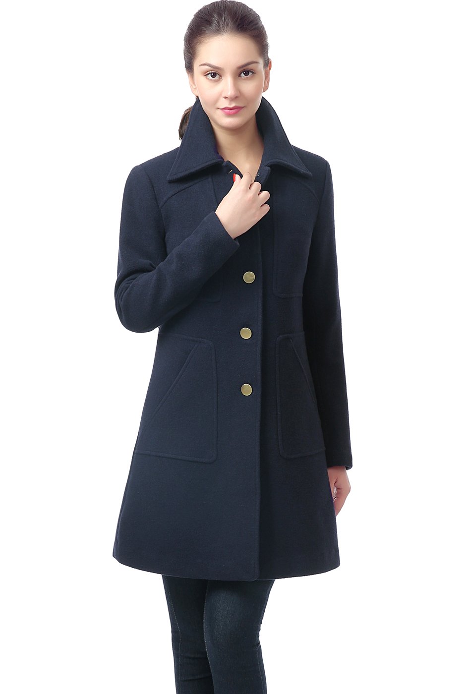 BGSD Women's Elizabeth Wool Blend Walking Coat - Plus Size & Petite Available | Warm Winter Outerwear for Walking, Commuting & Casual Outings
