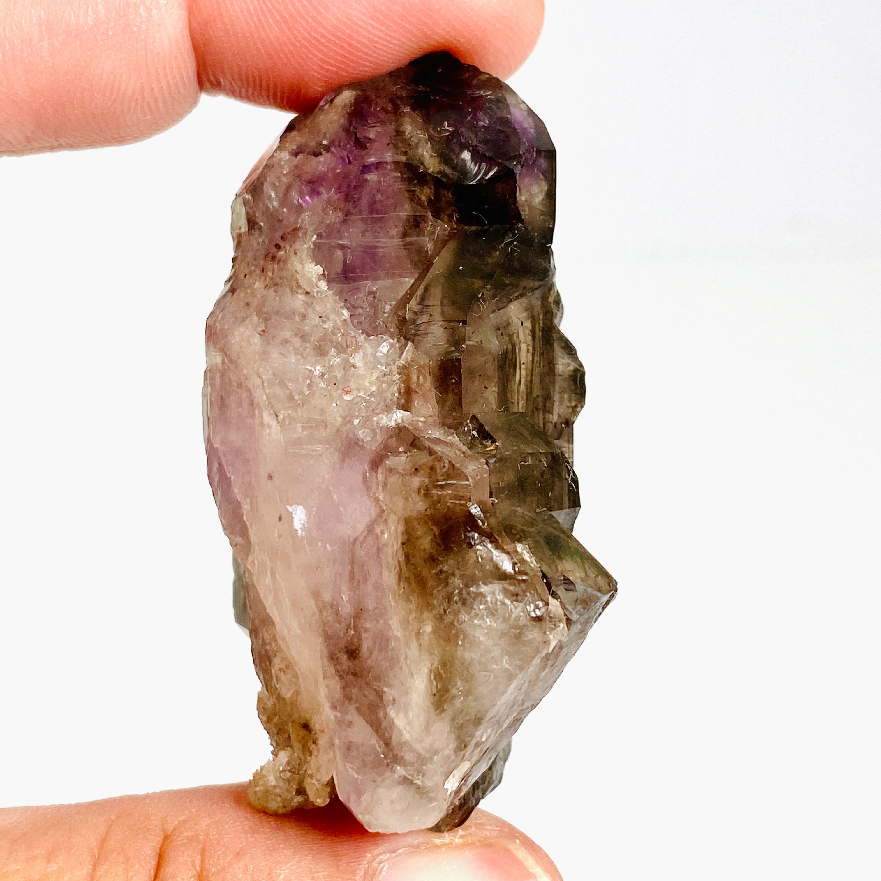 Natural Smokey Amethyst Elestial Crystal with Unique Inclusions (Similar to Super Seven & Brandberg) - CR3730 for Meditation, Energy Healing & Spiritual Growth