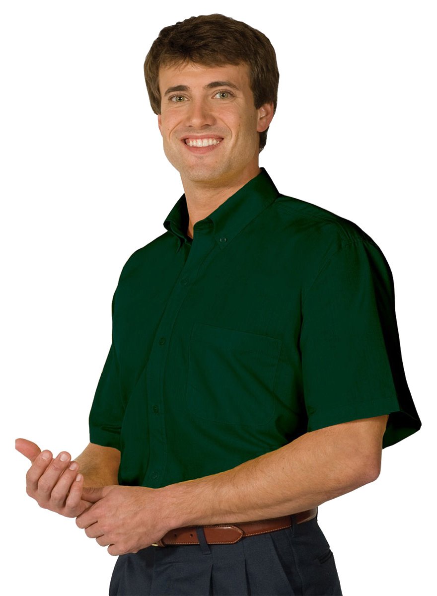Edwards Men's Big & Tall Wrinkle-Resistant Poplin Dress Shirt - Hunter Green XX-Large Tall Size - Perfect for Office Wear & Formal Occasions