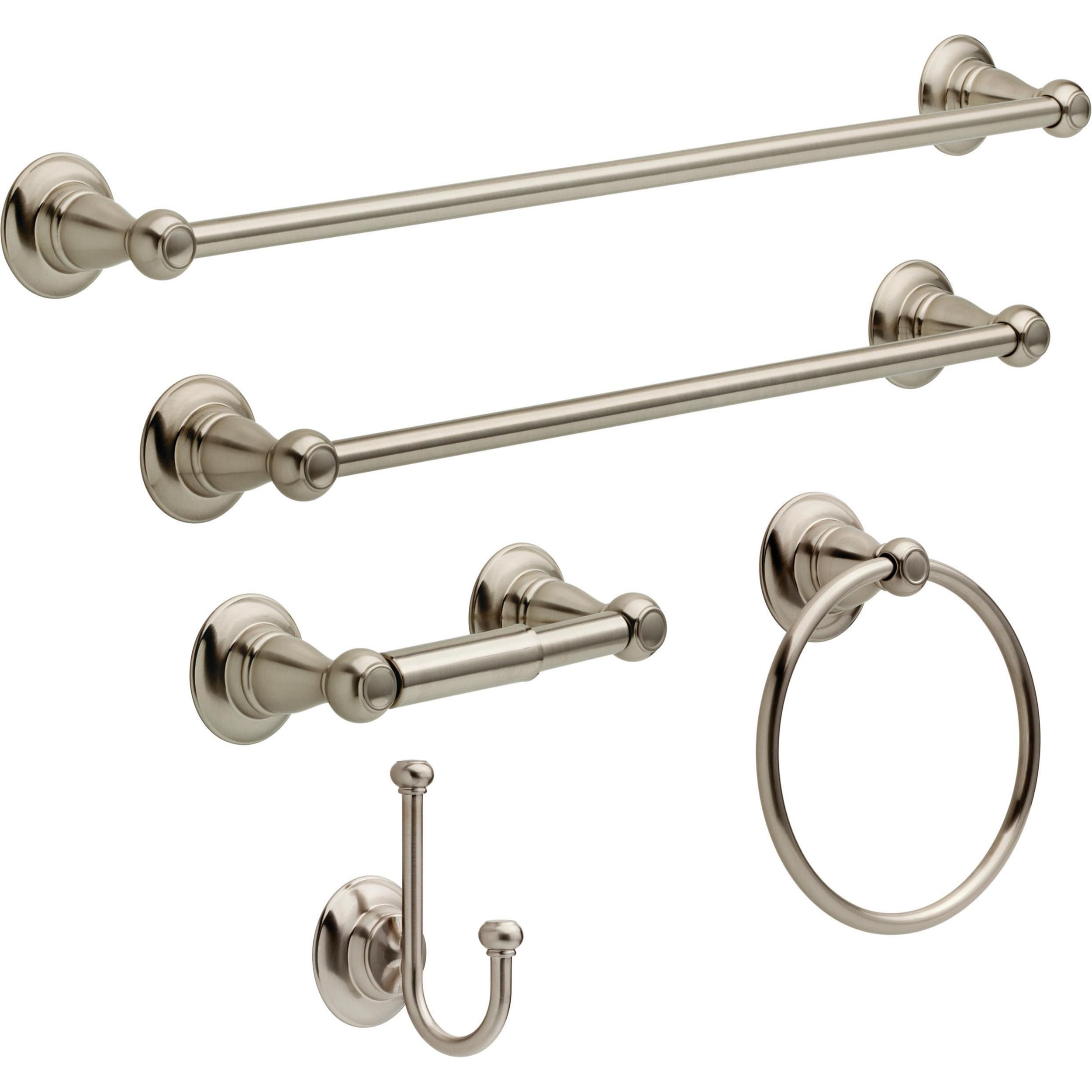 Delta Porter 1-Pack Brushed Nickel Towel Hook - Wall Mounted Bathroom Accessory with SpotShield Finish - Perfect for Hanging Robes, Towels & Bathroom Essentials (PTR35-BN)