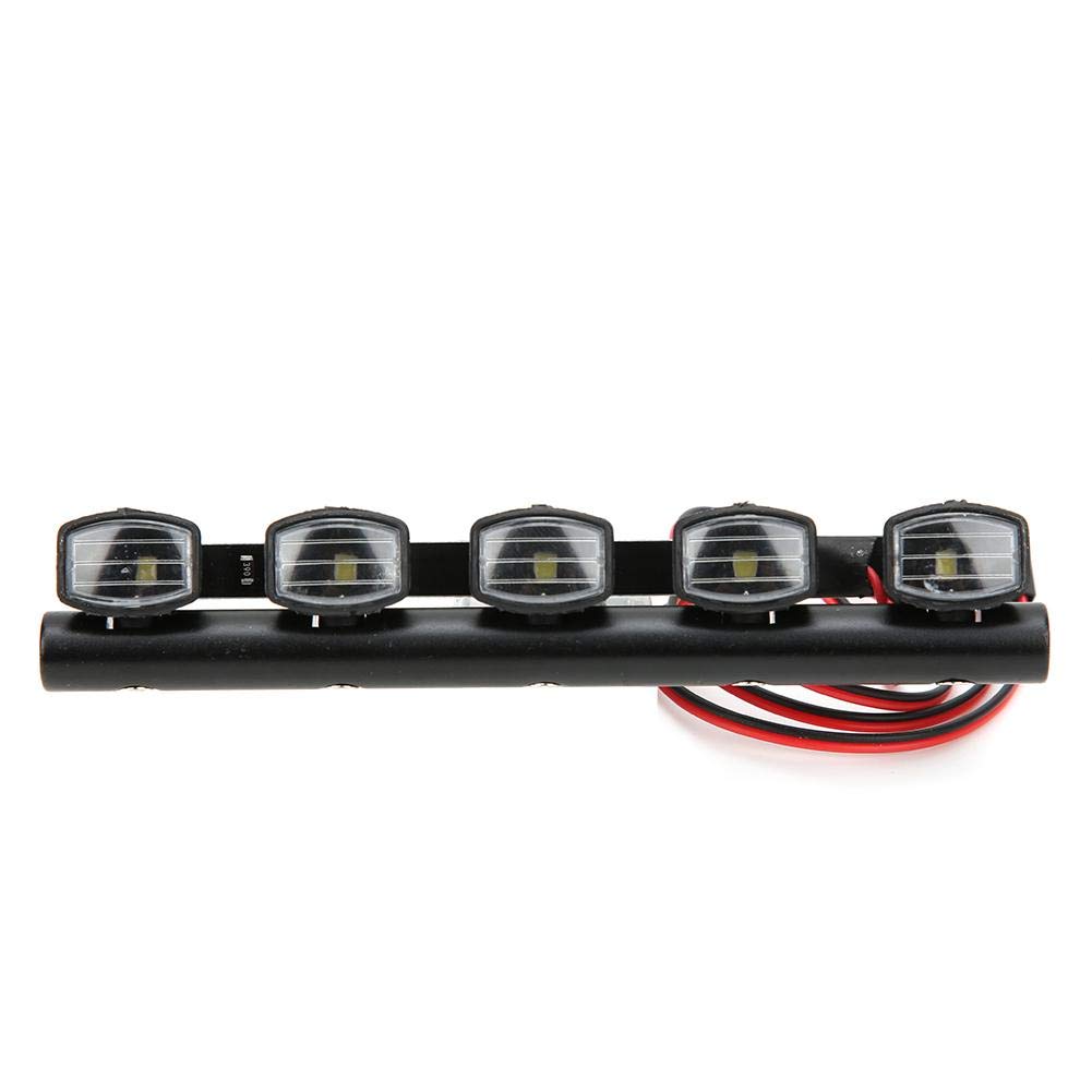 1/10 Scale RC Crawler LED Roof Light Bar - 5LED Off-Road Vehicle Accessory for SCX10 Pull Car | Durable Waterproof RC Roof Lamp for Night Crawling & Trail Adventures
