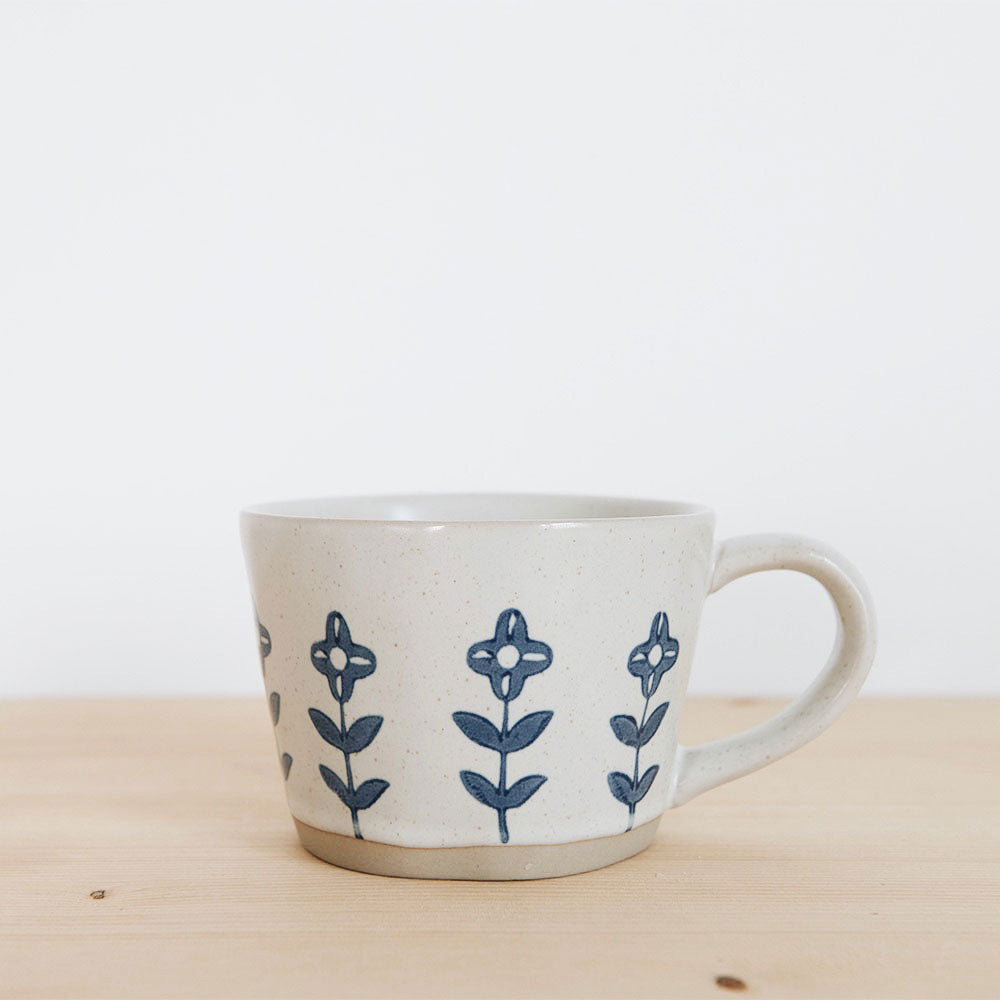 Premium Ceramic Coffee Mug with Blue Floral Design - Perfect for Home, Office & Gifts - 16oz Handcrafted Tea Cup for Daily Use & Special Occasions