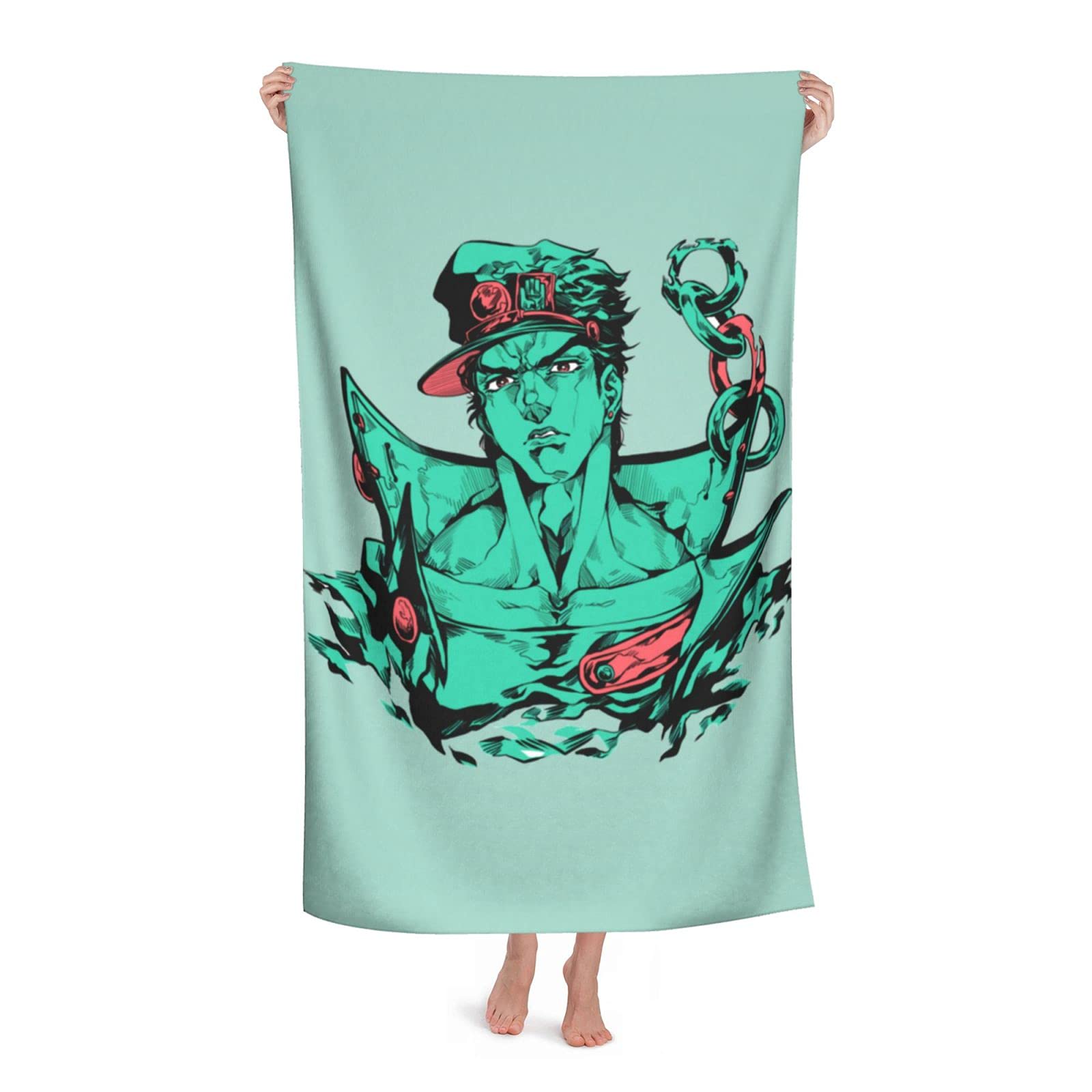 JoJo's Bizarre Adventure Anime Bath Towel 32x52 Inches - Large Quick Dry Super Absorbent Beach & Pool Towel for Swimming, Gym, Yoga, Travel