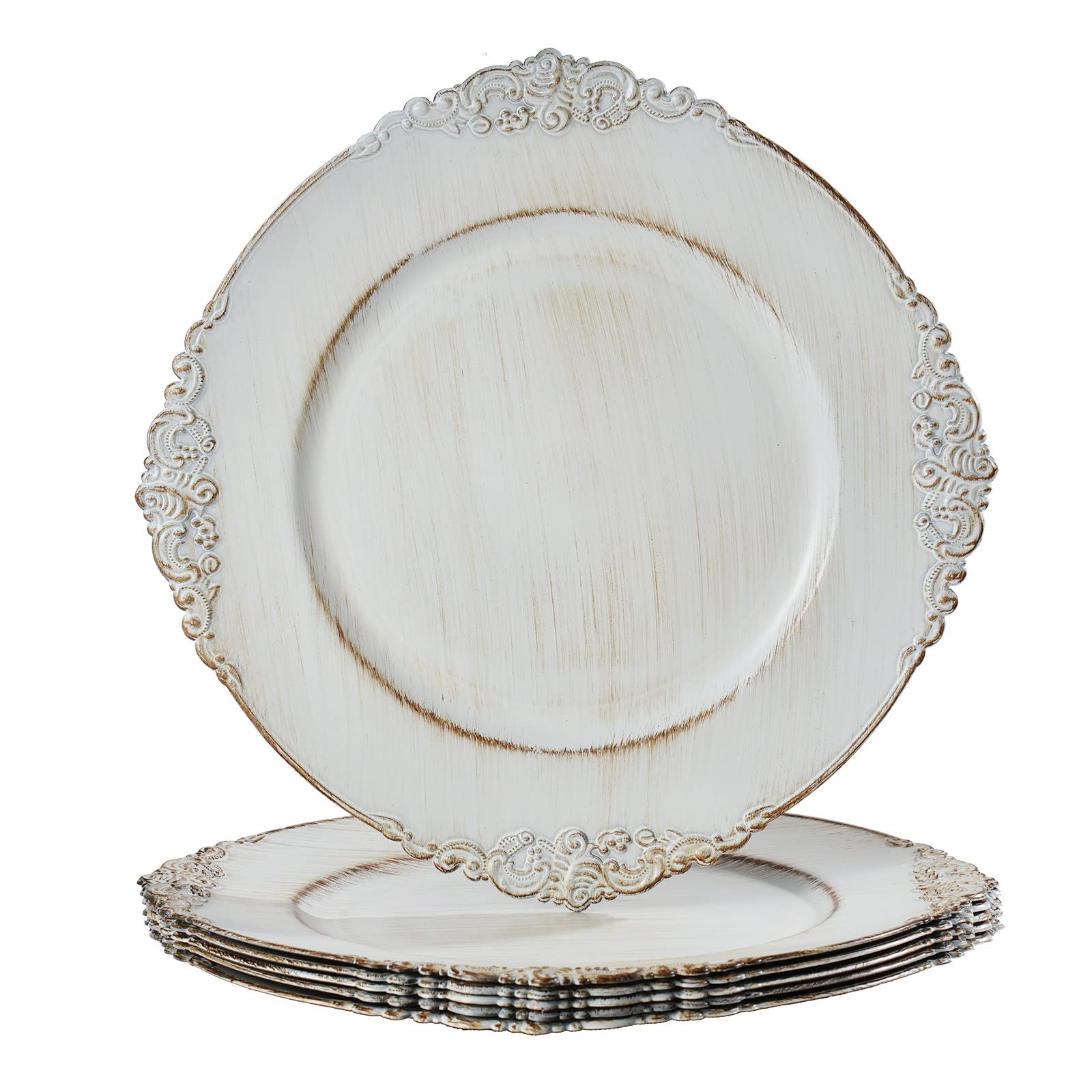 Vintage White Charger Plates - 13