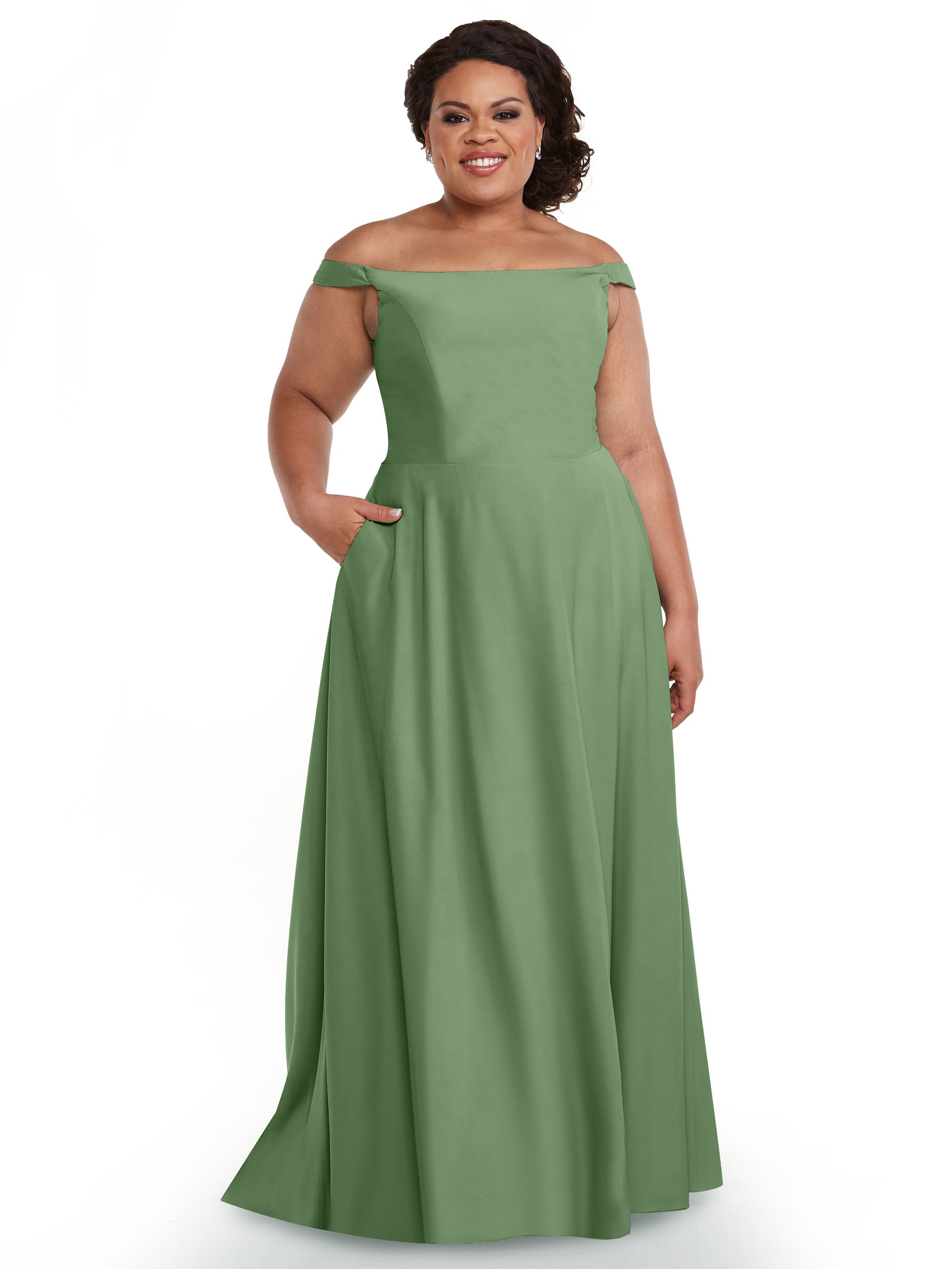 Elegant Off-the-Shoulder Stretch Chiffon A-Line Bridesmaid Dress - Perfect for Weddings, Parties & Formal Events (Style 83005)
