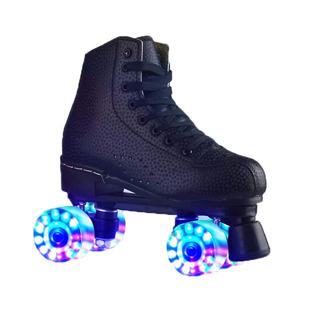 BZDBZ Roller Shoes with 4 LED Flashing Wheels - Adjustable Skates for Men, Women & Adults - Indoor & Outdoor Skating Shoes for Fitness & Fun