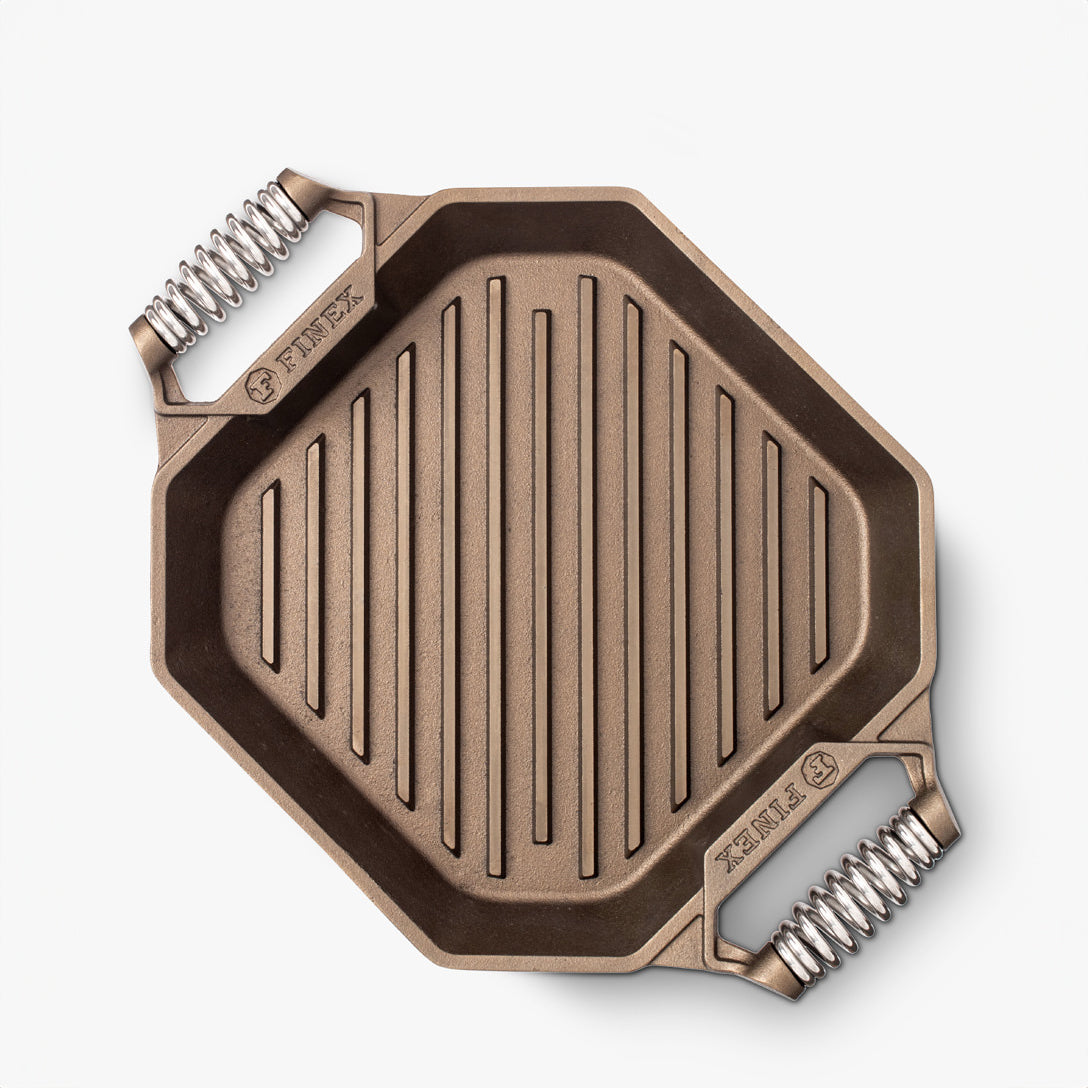 Premium Cast Iron Grill Pan for Steak, Chicken & Vegetables – Heavy Duty Skillet with Even Heat Distribution – Perfect for Indoor & Outdoor Cooking, Camping & BBQ