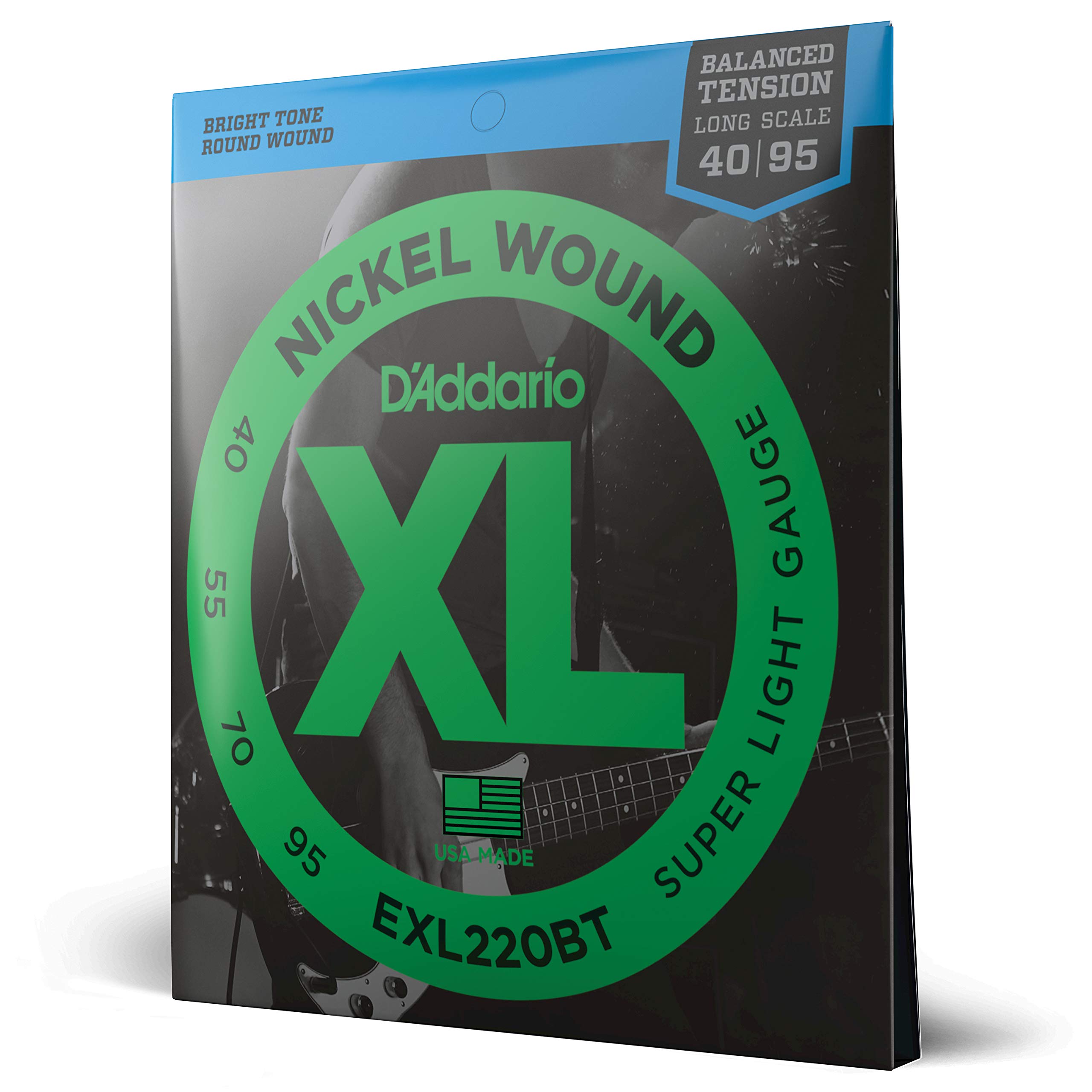 D'Addario EXL220BT 45-65 Gauge Nickel Wound Bass Guitar Strings - Balanced Tension Super Light for Smooth Playability | Perfect for Rock, Jazz & Studio Recording