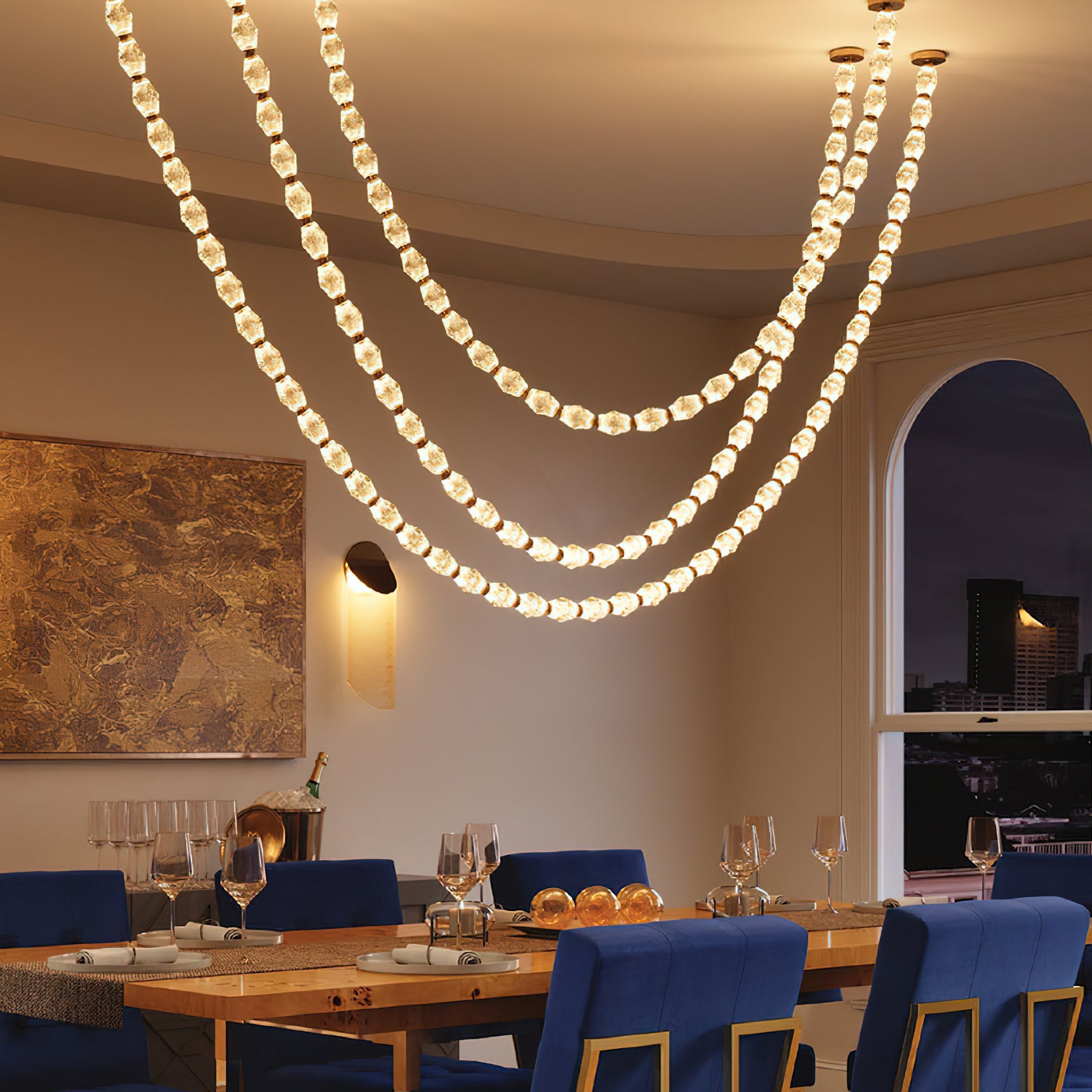 Elegant Dolce Crystal Chandelier - Modern Luxury Ceiling Light Fixture for Dining Room, Living Room & Bedroom Decor