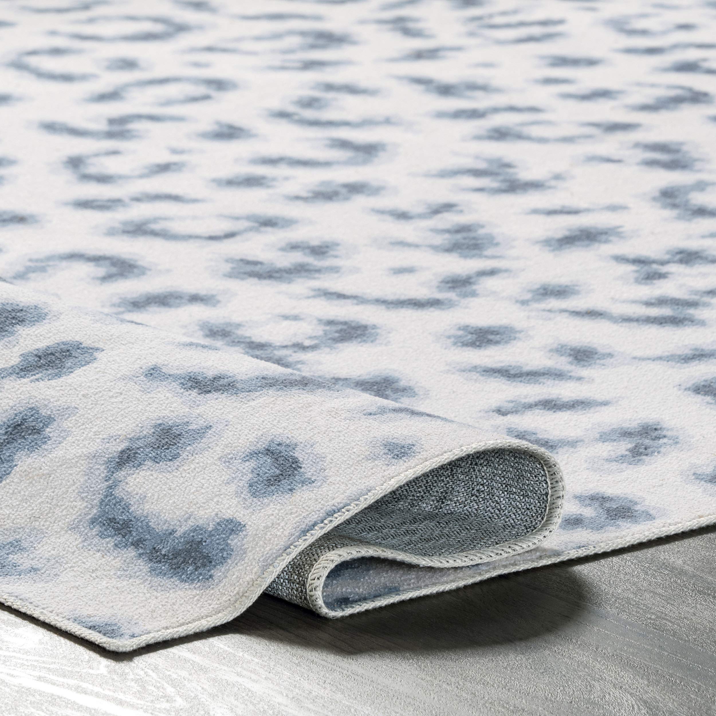nuLOOM Mason Machine Washable Contemporary Leopard Print Ultra Thin Area Rug, 7' x 9', Grey - Perfect for Living Room, Bedroom, or Office Decor