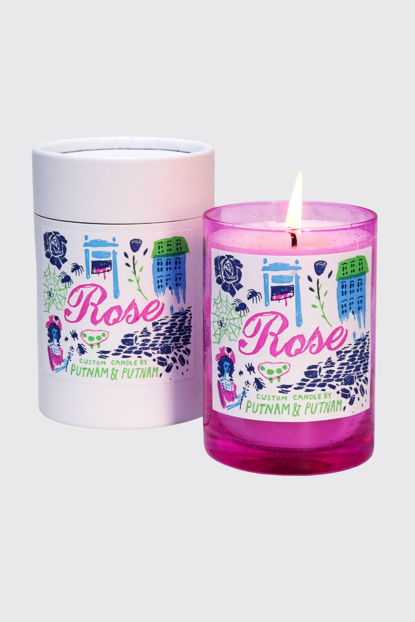 Handmade Rose Scented Soy Wax Candle - Romantic Home Decor, Gift for Valentine's Day, Wedding & Relaxation