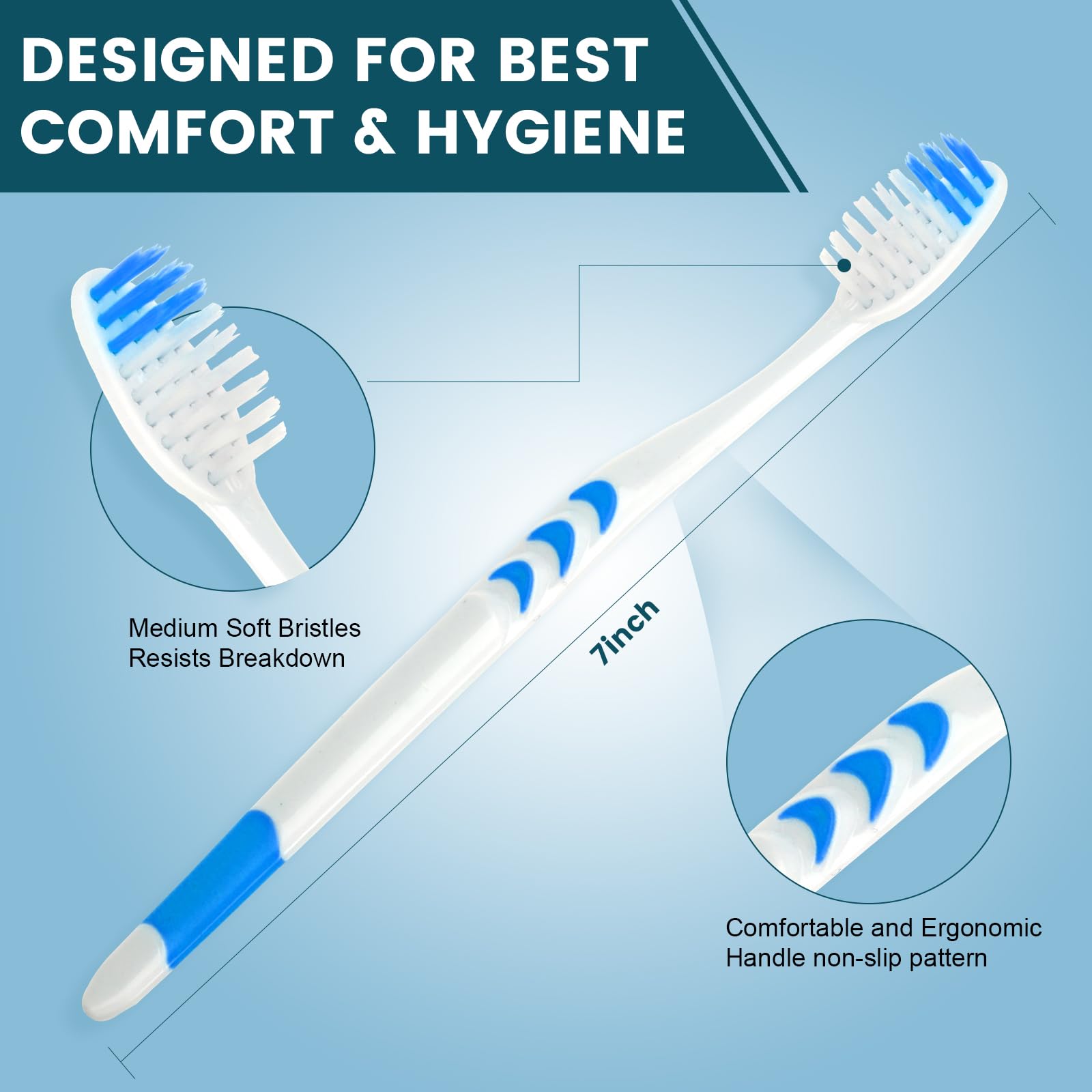 50 PCS Individually Wrapped Bulk Toothbrush Pack - Soft Bristle Disposable Toothbrushes for Adults & Kids with Ergonomic Handle | Perfect for Travel, Hotels, Donations, Camping, Emergency Kits & Dental Care