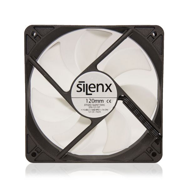 SilenX 120mm x 120mm x 25mm Ultra Quiet Thermistor Fluid Dynamic Bearing Cooling Fan EFX-12-15T - Perfect for PC Case, CPU Cooler & Gaming Rig Cooling