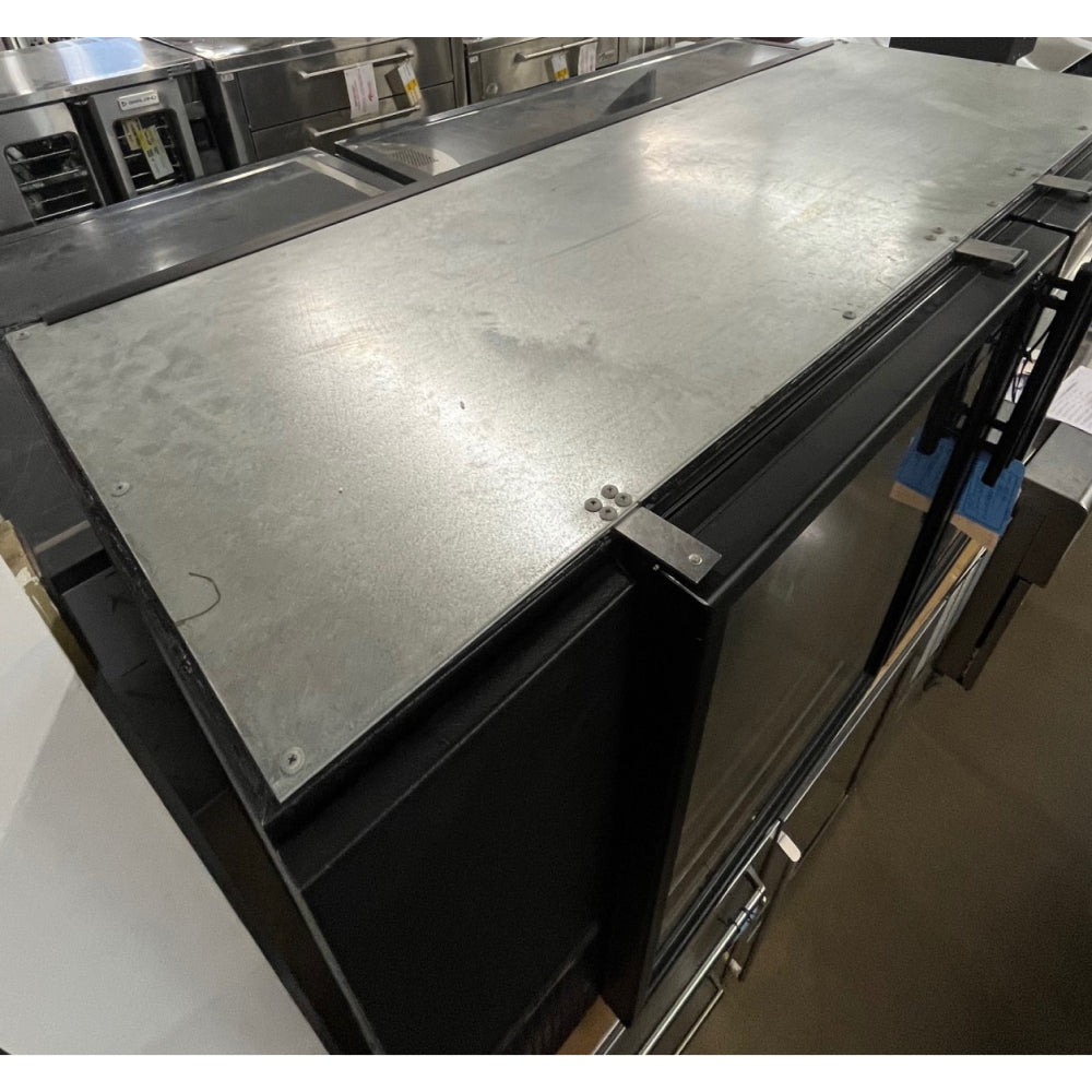 Used True TBB 24 Gallon 60G 60 Glass Door Black Back Bar Refrigerator - Perfect for Bars, Restaurants & Commercial Kitchens